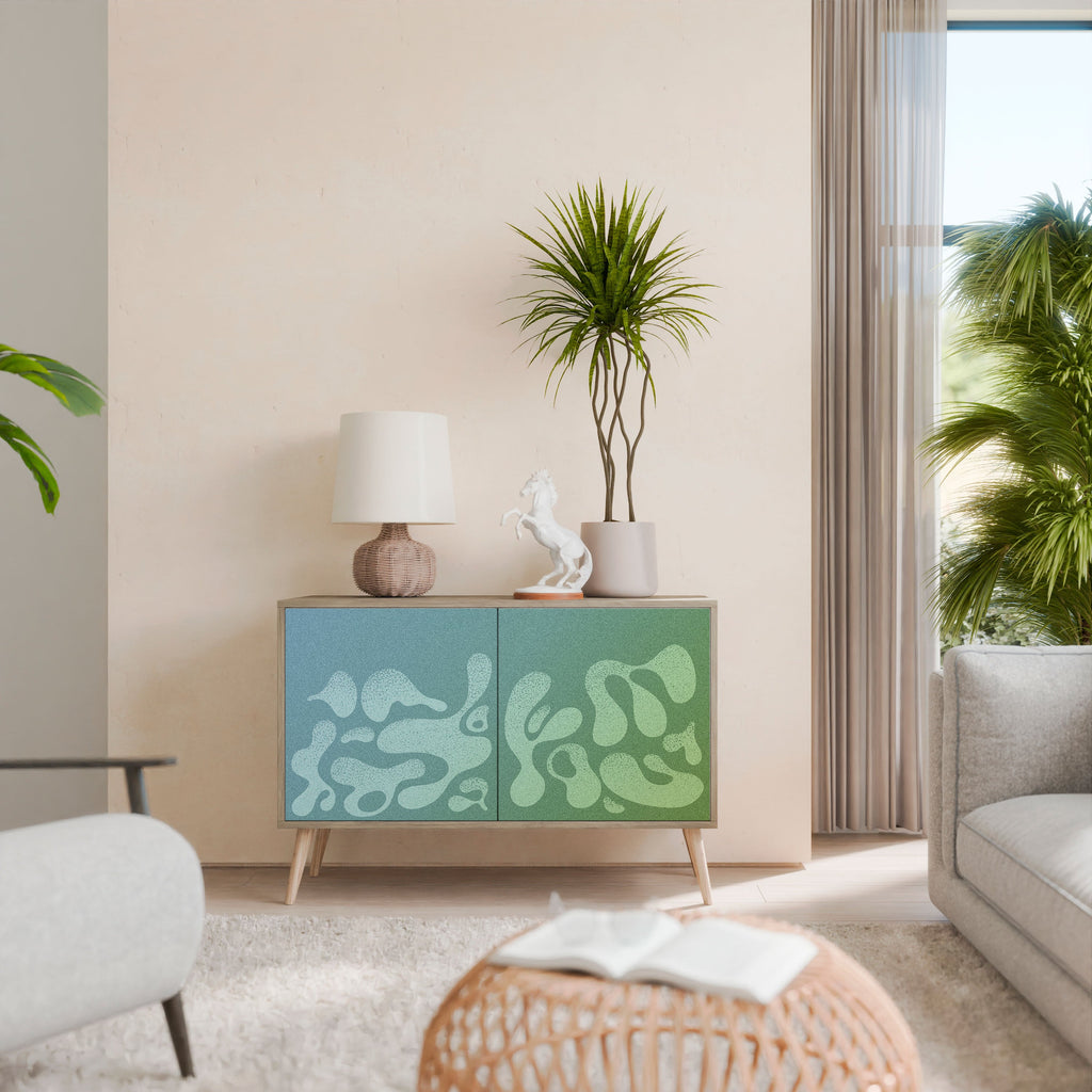 IRREGULAR BLUE Aparador de 2 Portas em Efeito Carvalho