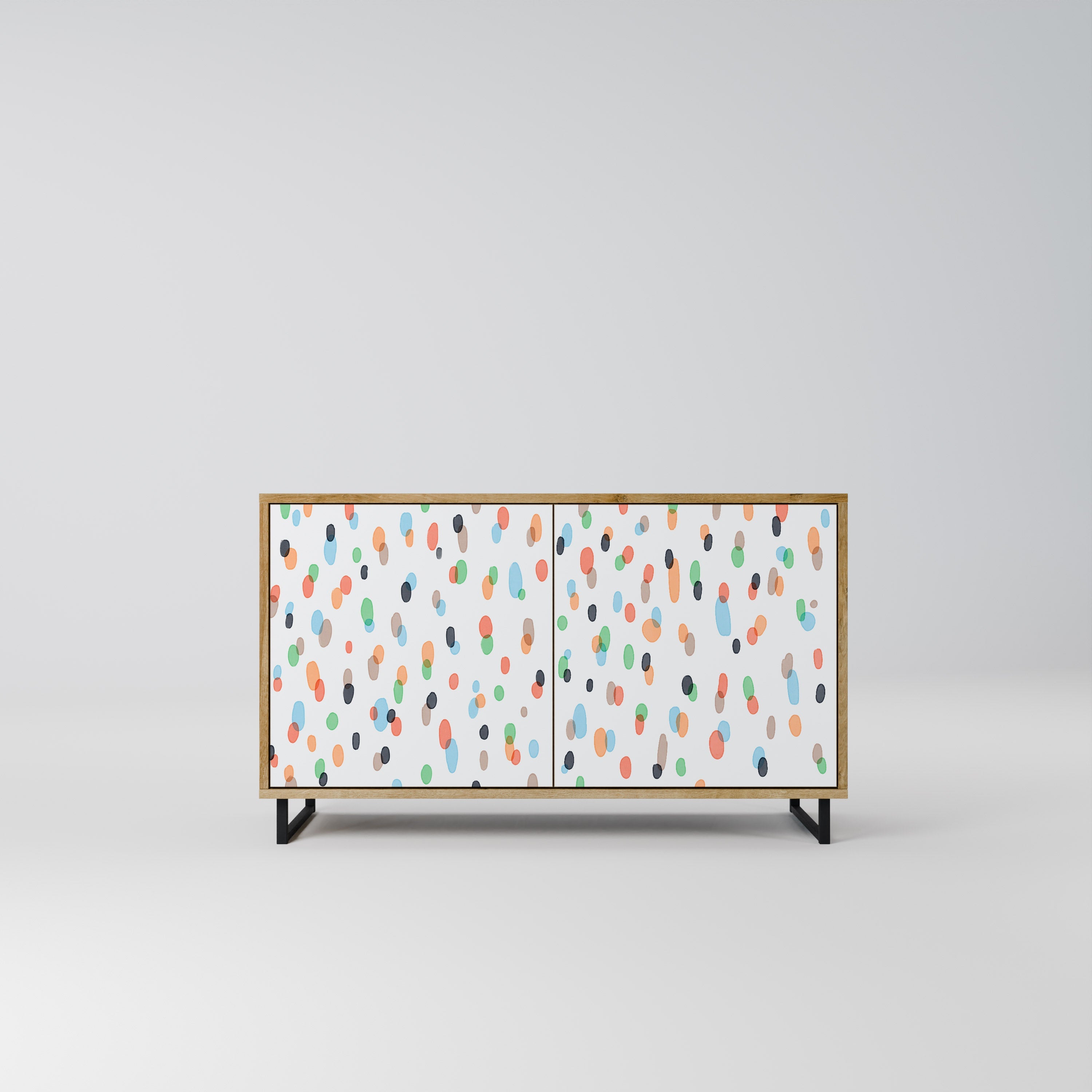 ENERGETIC SPOTS Aparador de 2 Portas em Efeito Carvalho