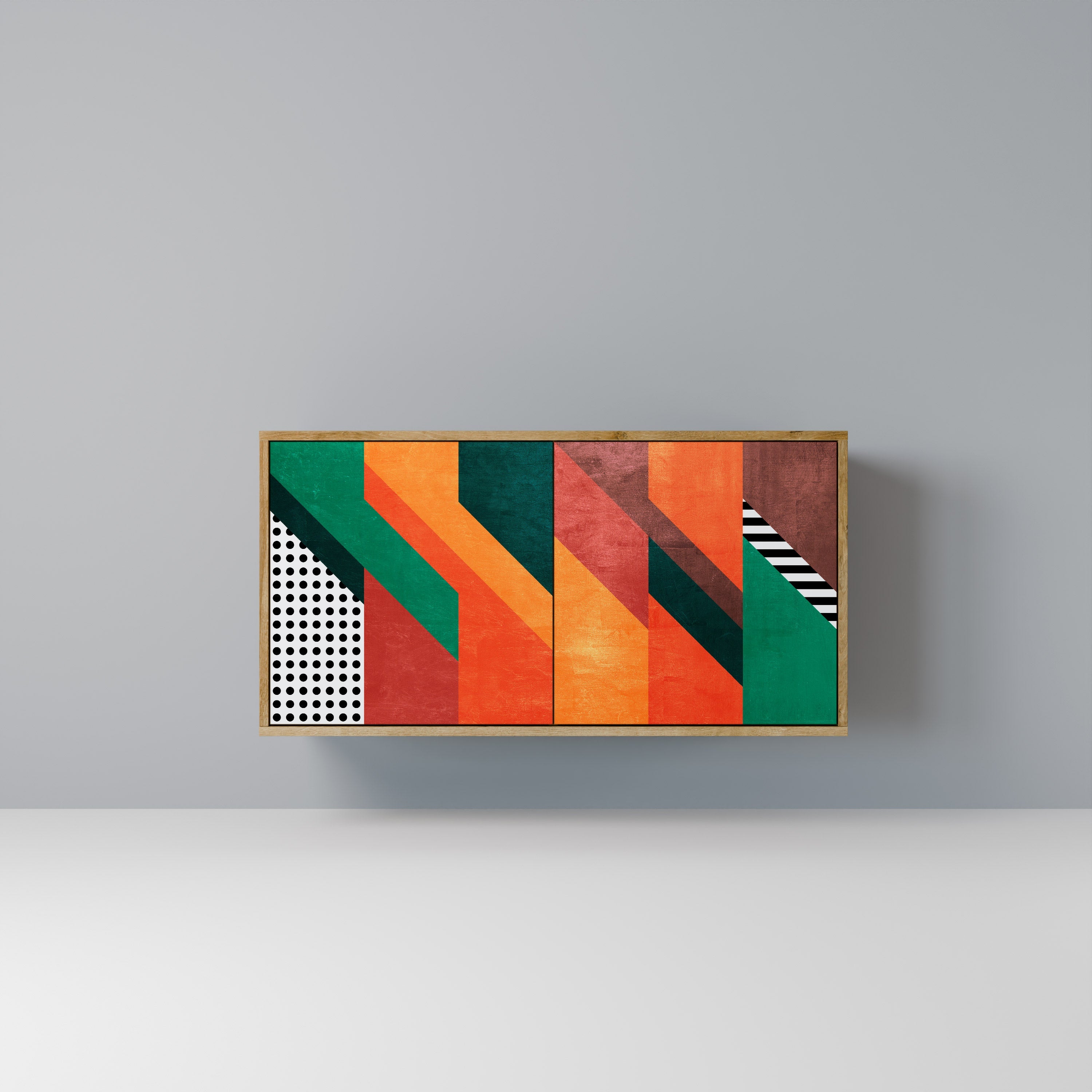 MAKESHIFT ARTISTRY Aparador de 2 Portas em Efeito Carvalho