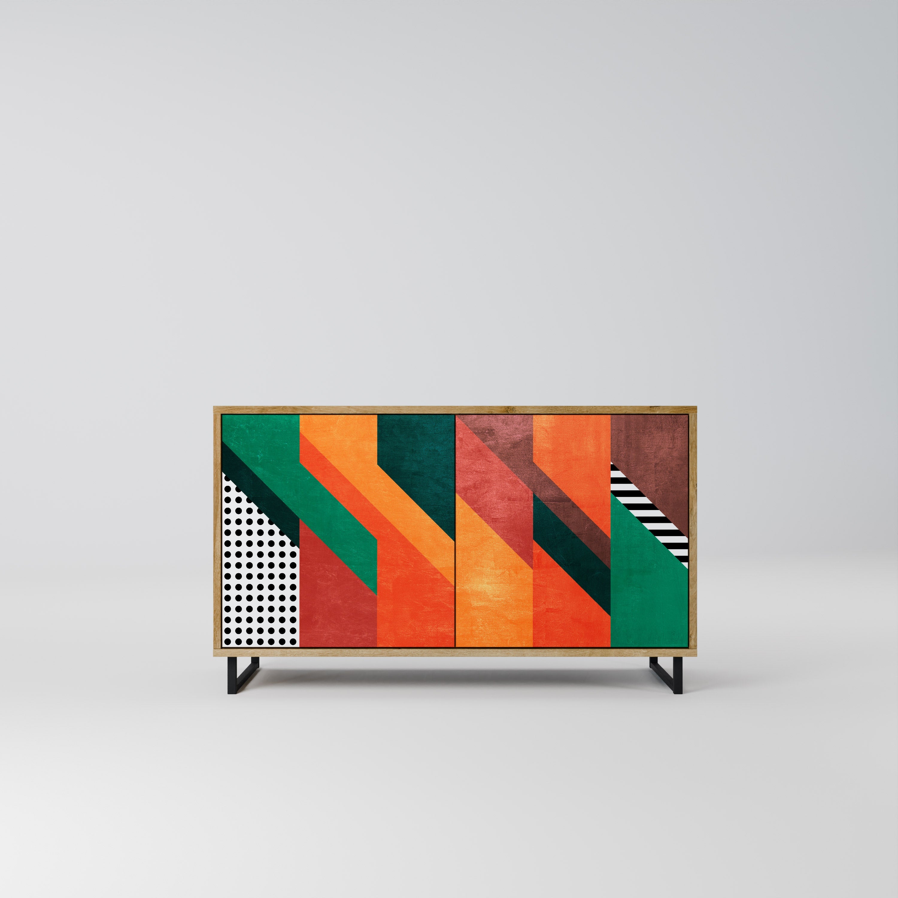 MAKESHIFT ARTISTRY Aparador de 2 Portas em Efeito Carvalho