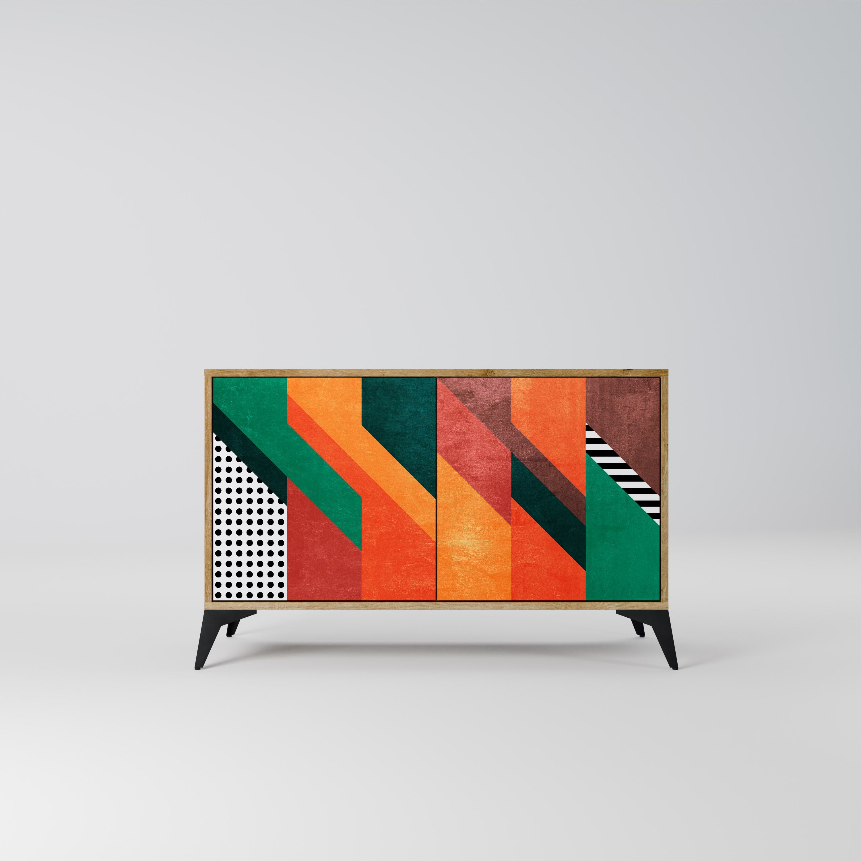 MAKESHIFT ARTISTRY Aparador de 2 Portas em Efeito Carvalho