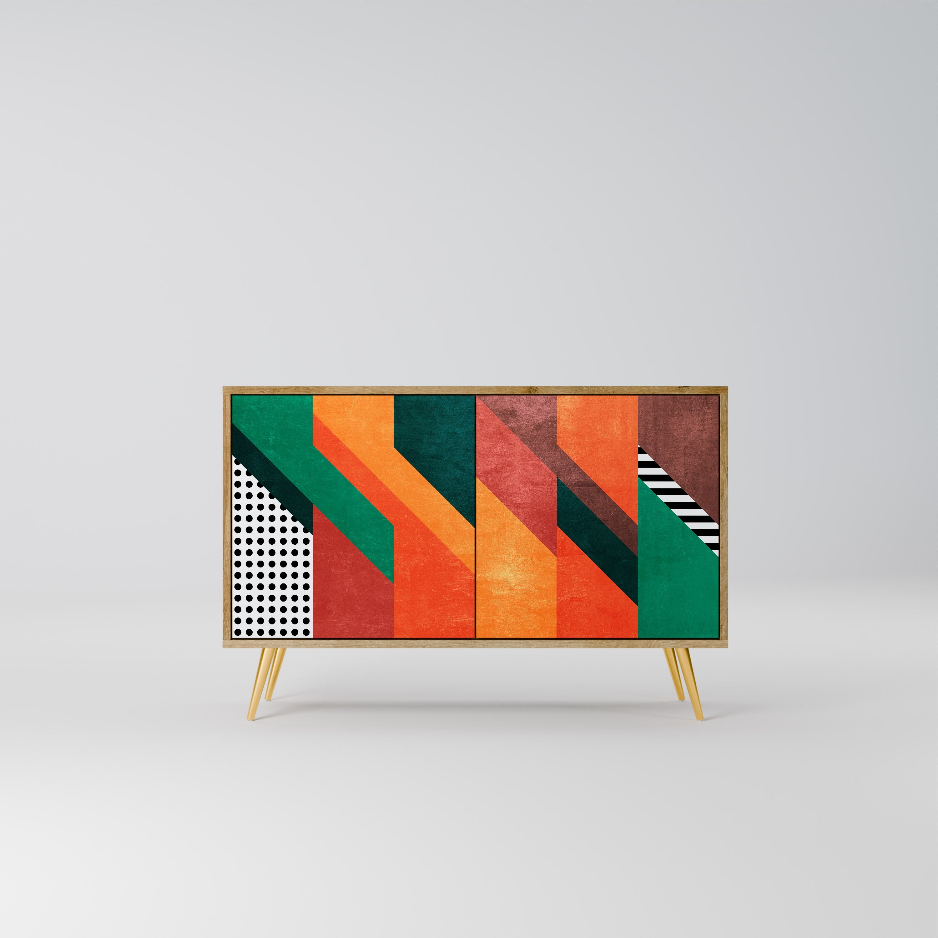 MAKESHIFT ARTISTRY Aparador de 2 Portas em Efeito Carvalho