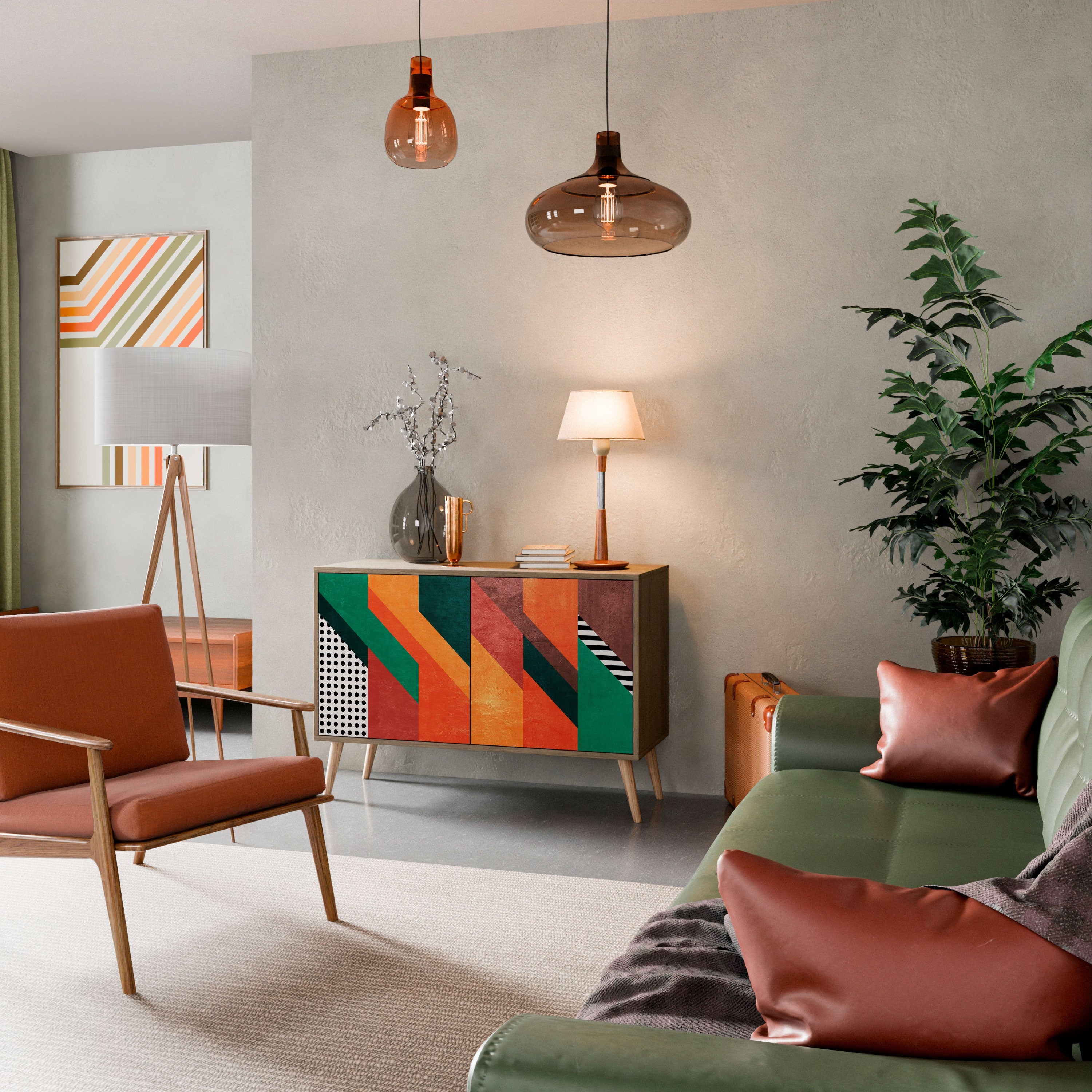 MAKESHIFT ARTISTRY Aparador de 2 Portas em Efeito Carvalho