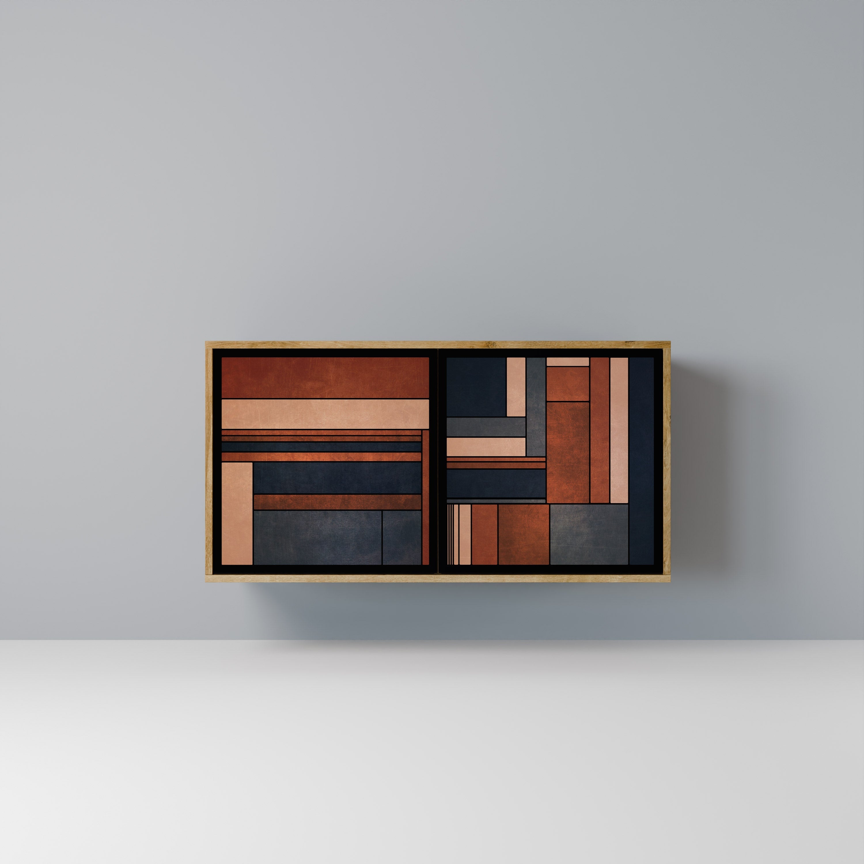 INTREPID FORMATION Aparador de 2 Portas em Efeito Carvalho