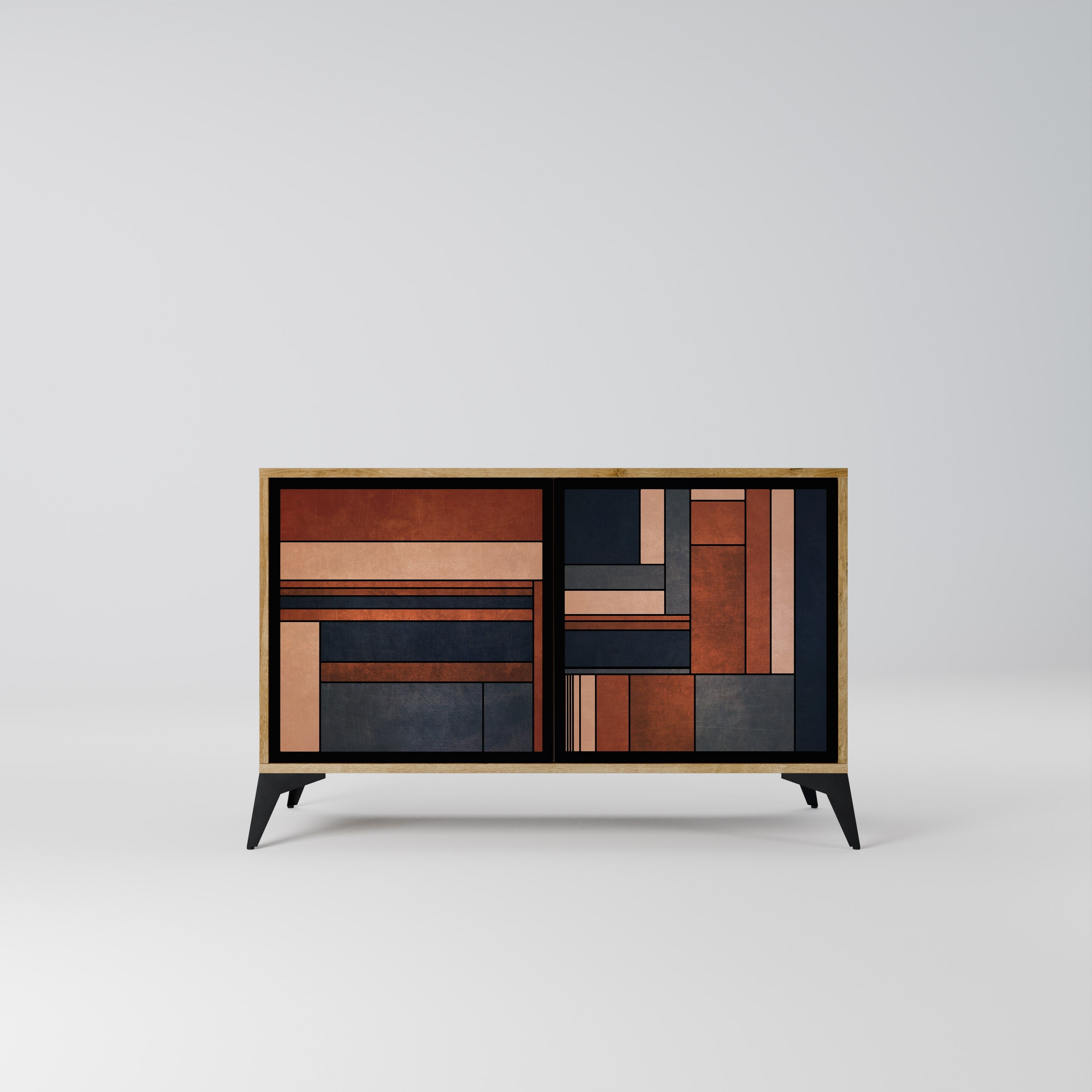 INTREPID FORMATION Aparador de 2 Portas em Efeito Carvalho