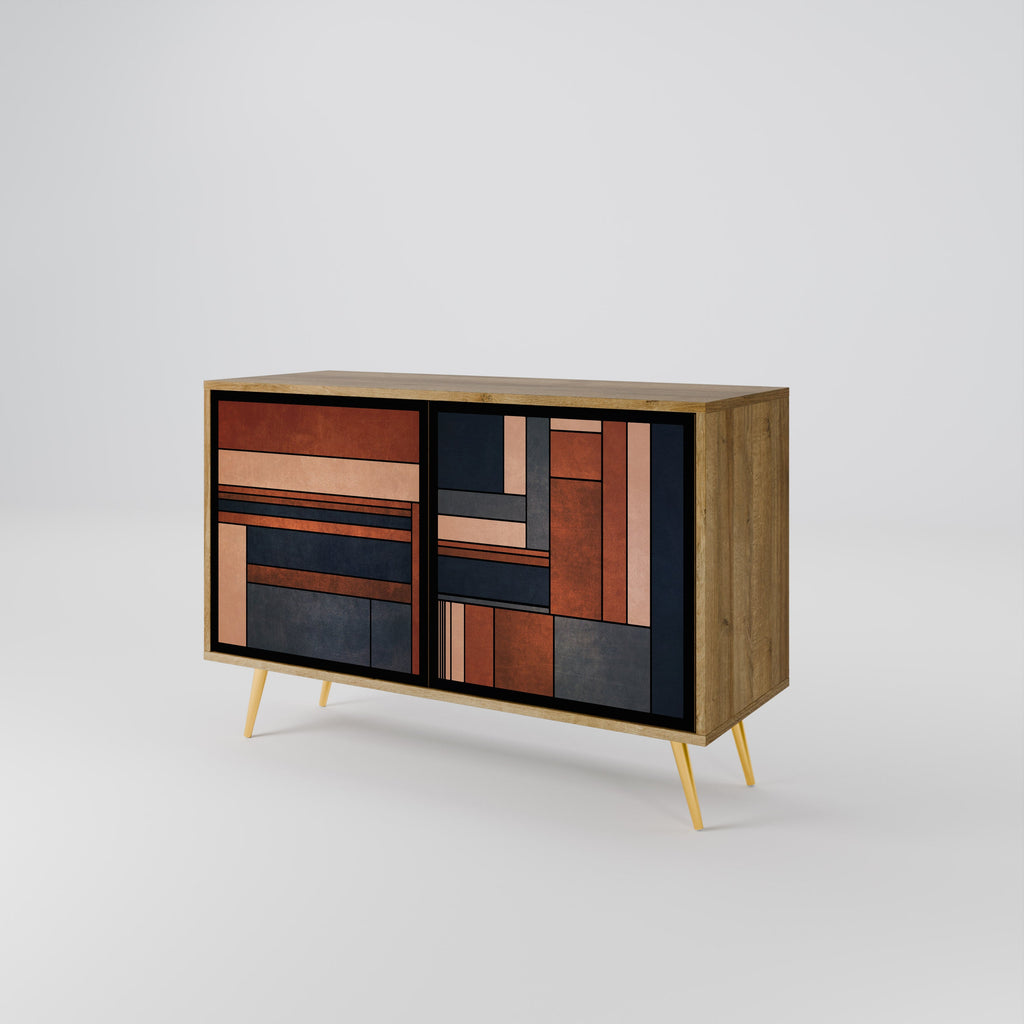 INTREPID FORMATION Aparador de 2 Portas em Efeito Carvalho