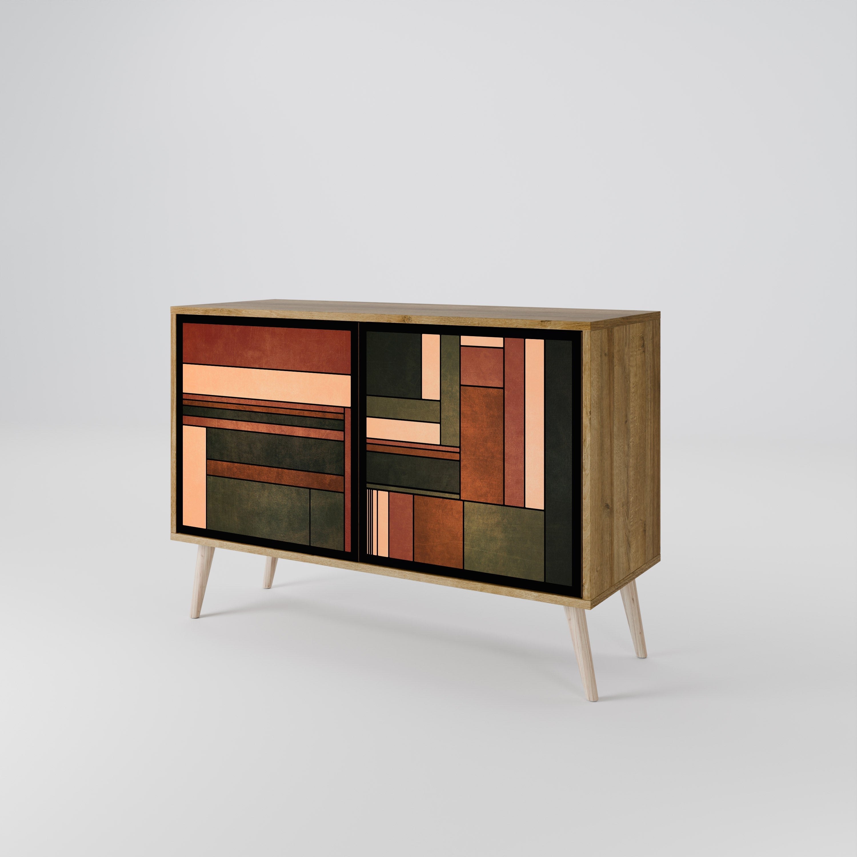 FIGURES OF NATURE Aparador de 2 Portas em Efeito Carvalho