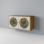 GREEN CIRCLES Aparador de 2 Portas em Efeito Carvalho