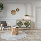 GREEN CIRCLES Aparador de 2 Portas em Efeito Carvalho