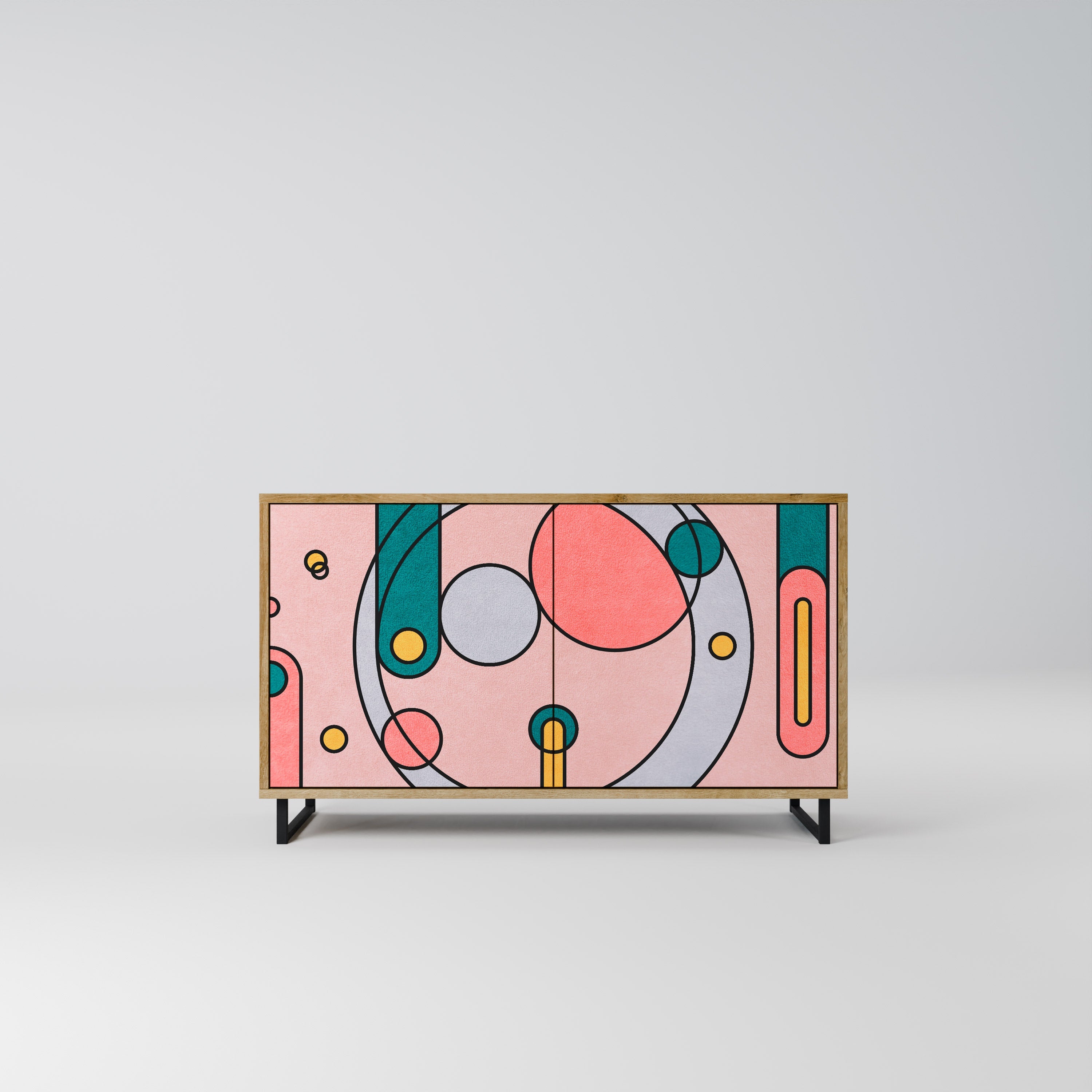 GOSSAMER ECHOES Aparador de 2 Portas em Efeito Carvalho