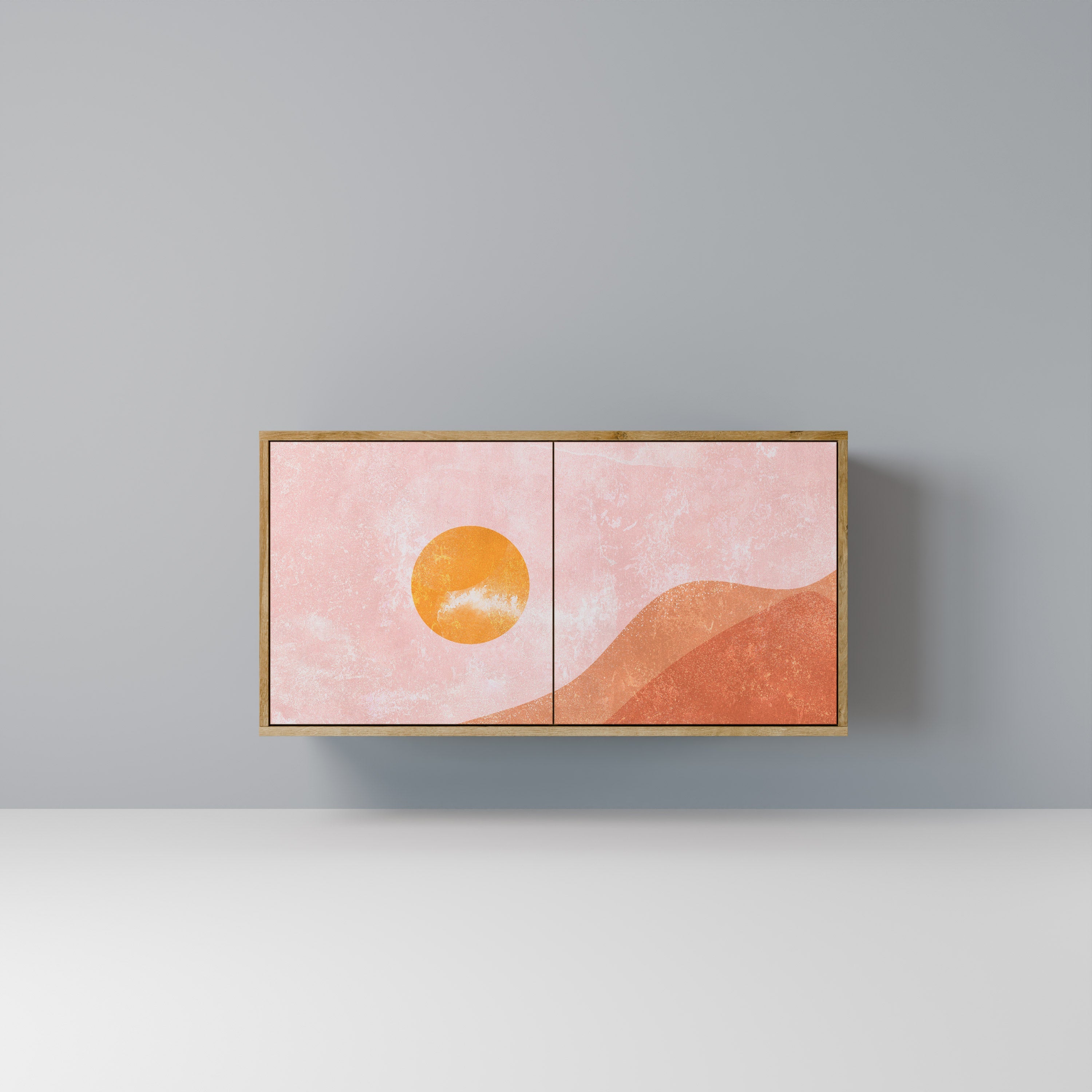 LUMINOUS SUNLIGHT Aparador de 2 Portas em Efeito Carvalho