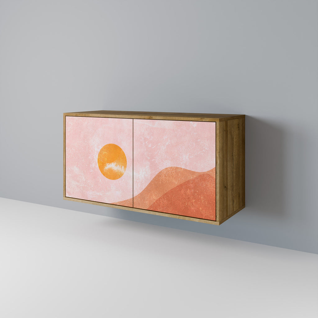 LUMINOUS SUNLIGHT Aparador de 2 Portas em Efeito Carvalho