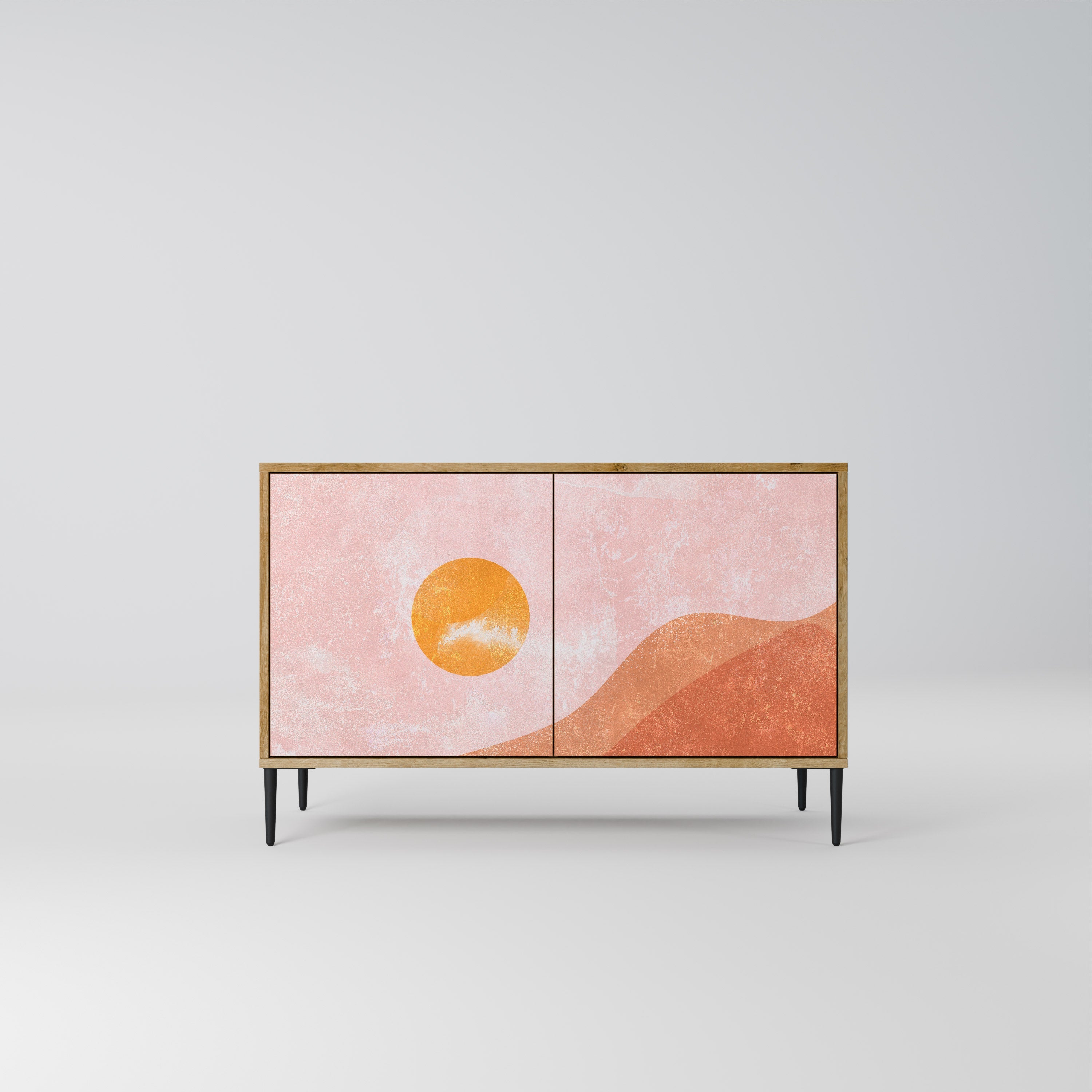 LUMINOUS SUNLIGHT Aparador de 2 Portas em Efeito Carvalho