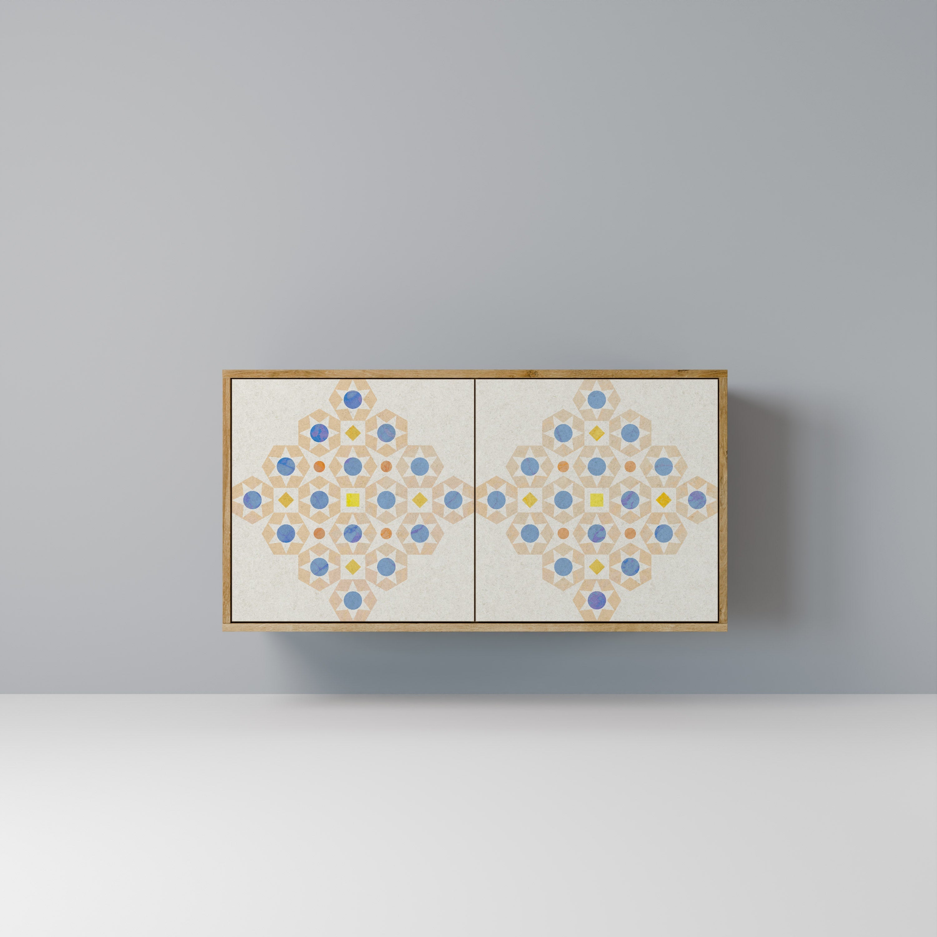 PATTERNED PRISM Aparador de 2 Portas em Efeito Carvalho