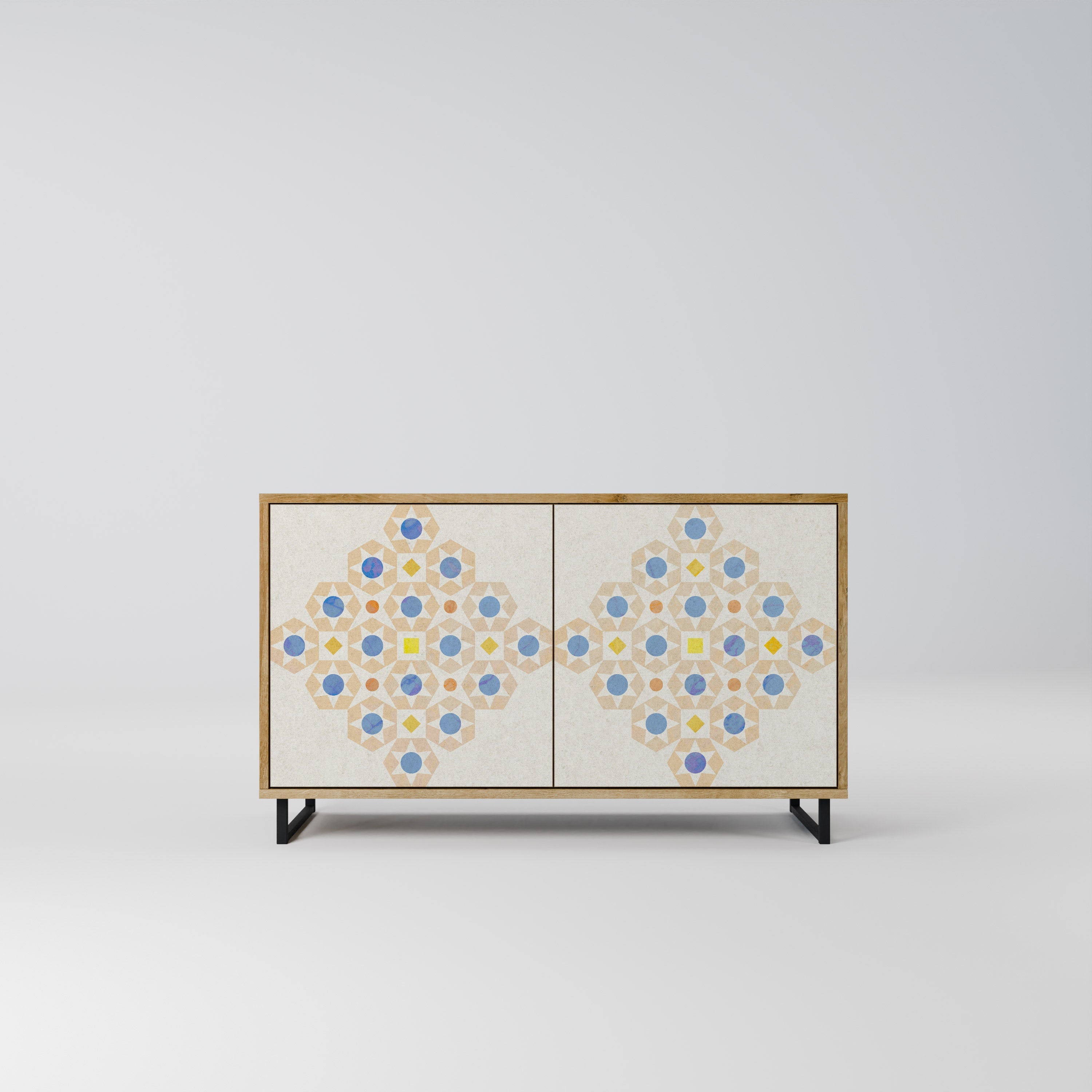 PATTERNED PRISM Aparador de 2 Portas em Efeito Carvalho