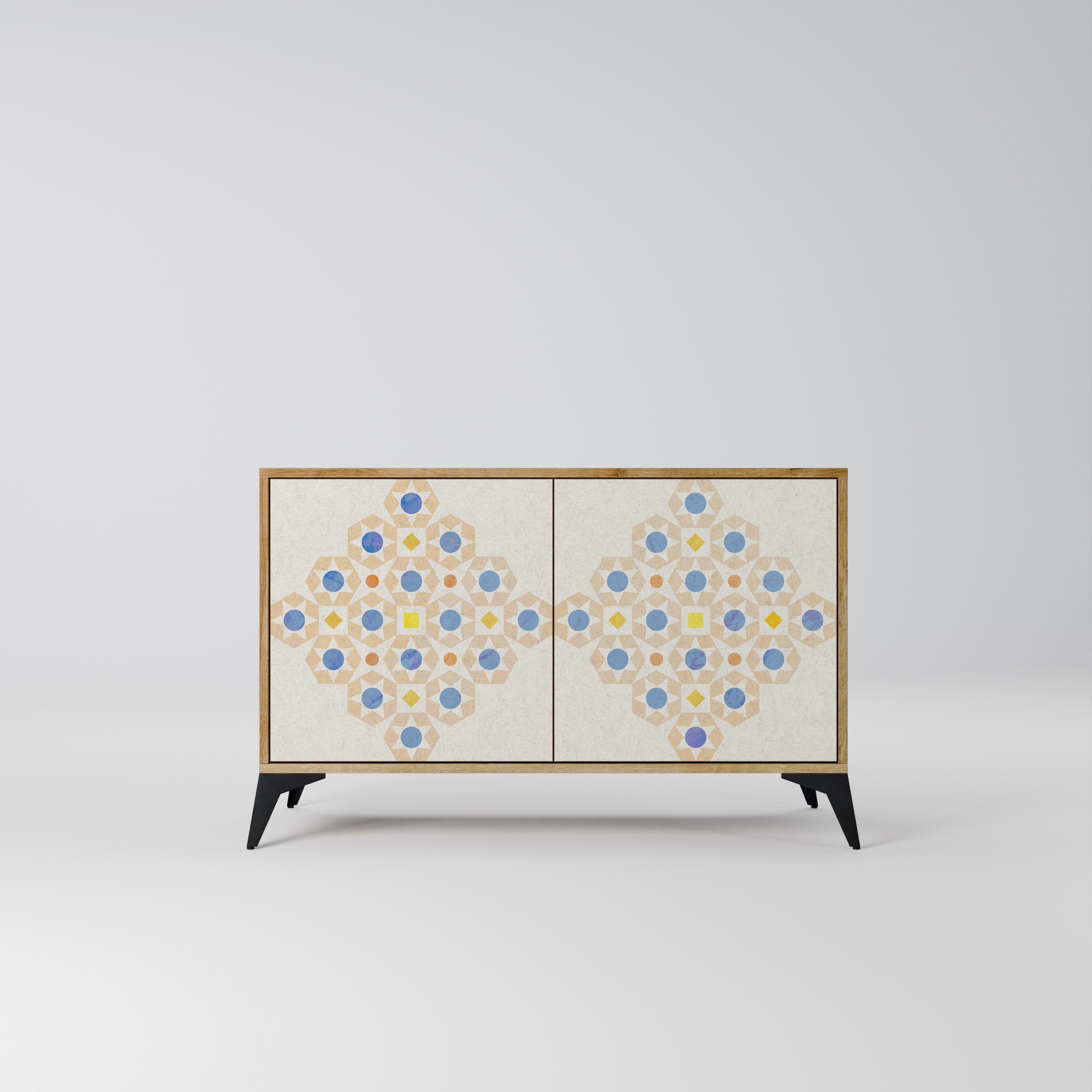 PATTERNED PRISM Aparador de 2 Portas em Efeito Carvalho