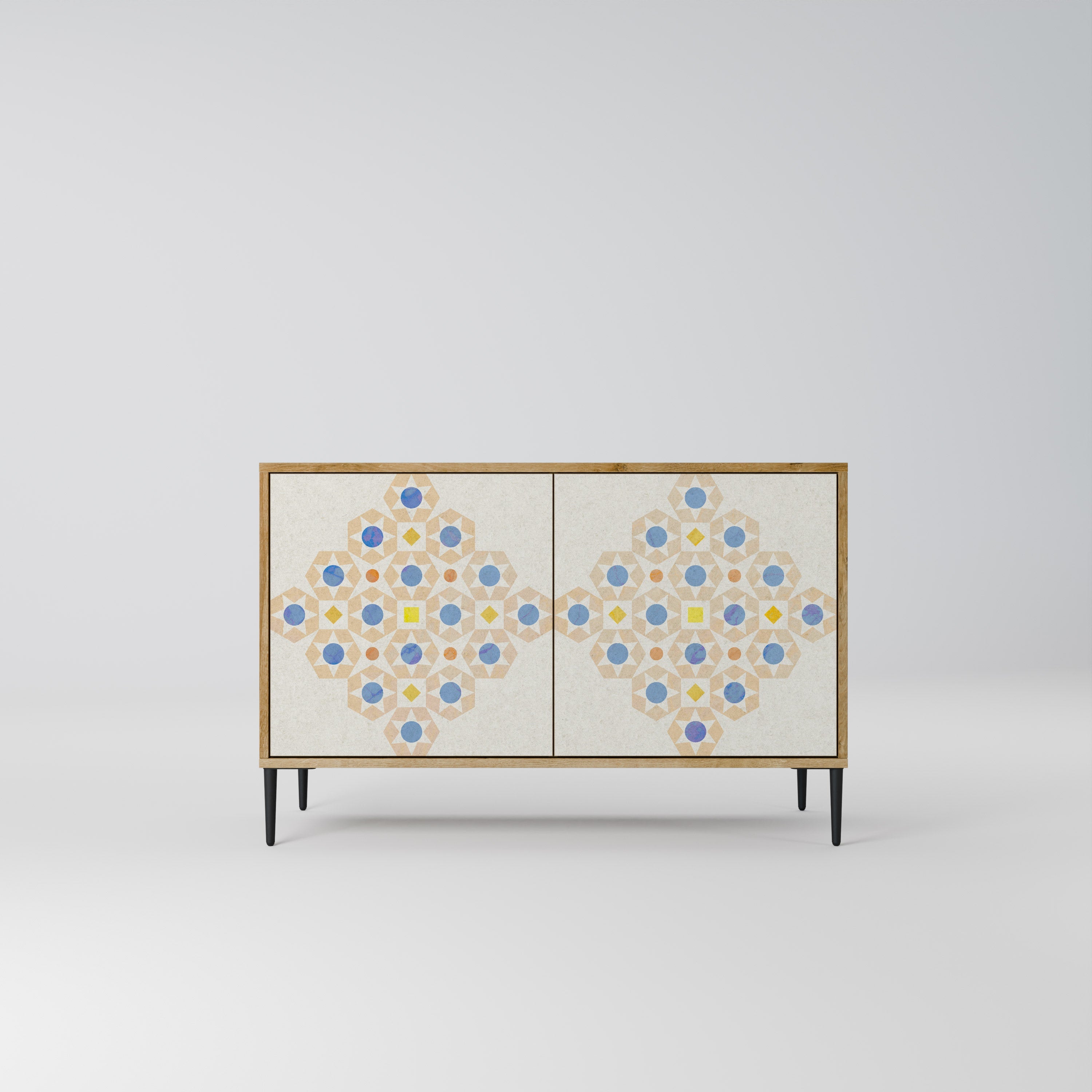 PATTERNED PRISM Aparador de 2 Portas em Efeito Carvalho