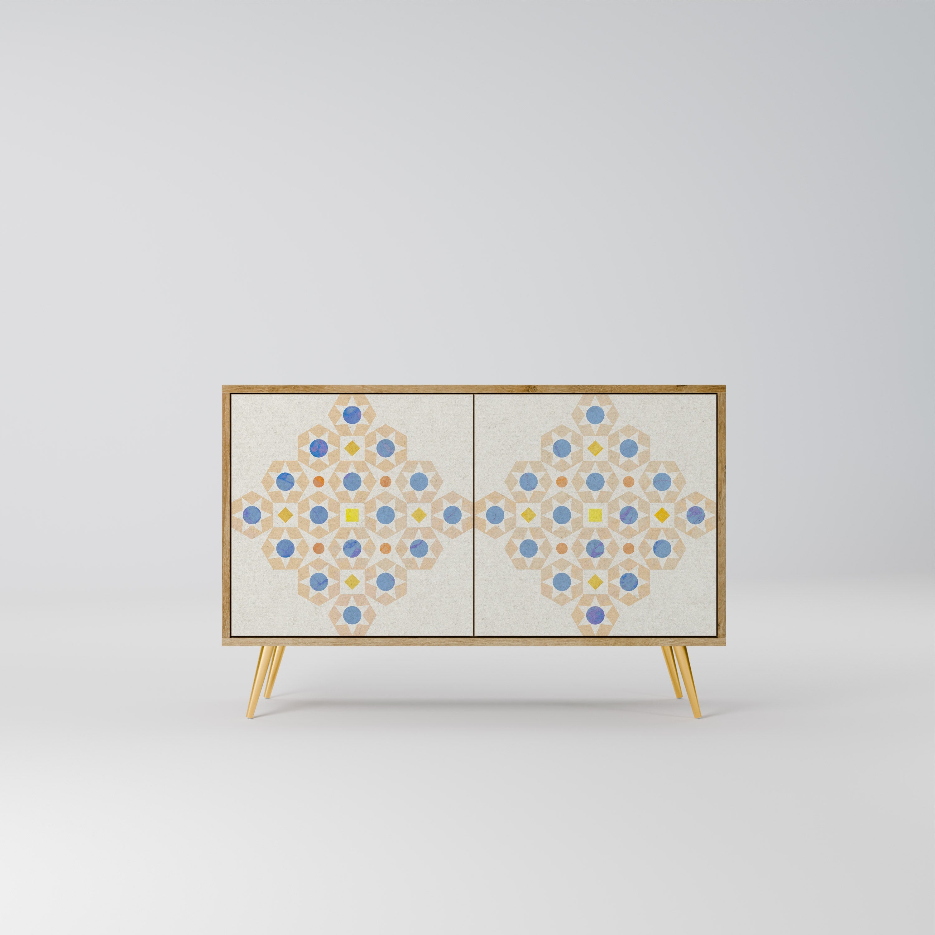 PATTERNED PRISM Aparador de 2 Portas em Efeito Carvalho