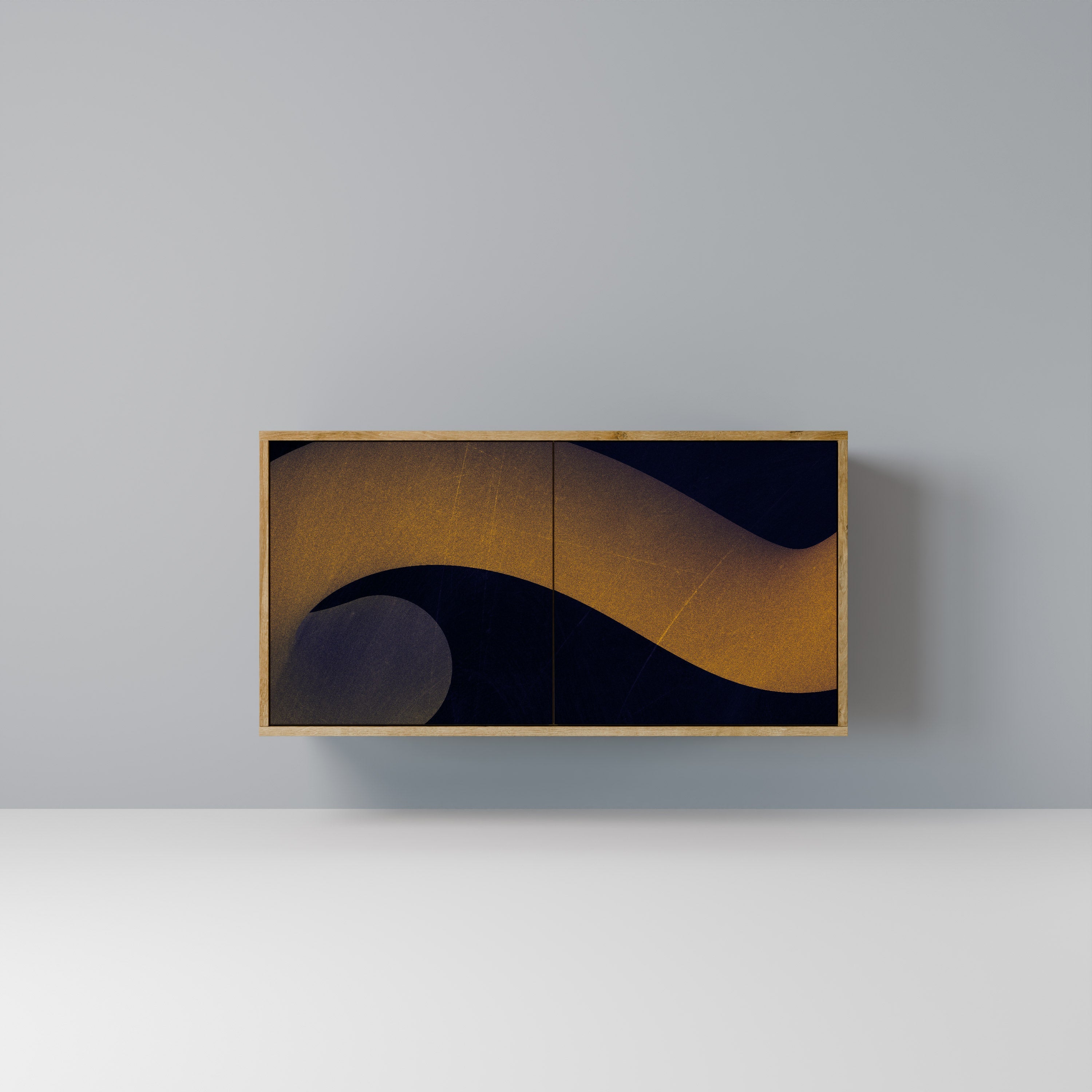 HOLLOW TIME Aparador de 2 Portas em Efeito Carvalho