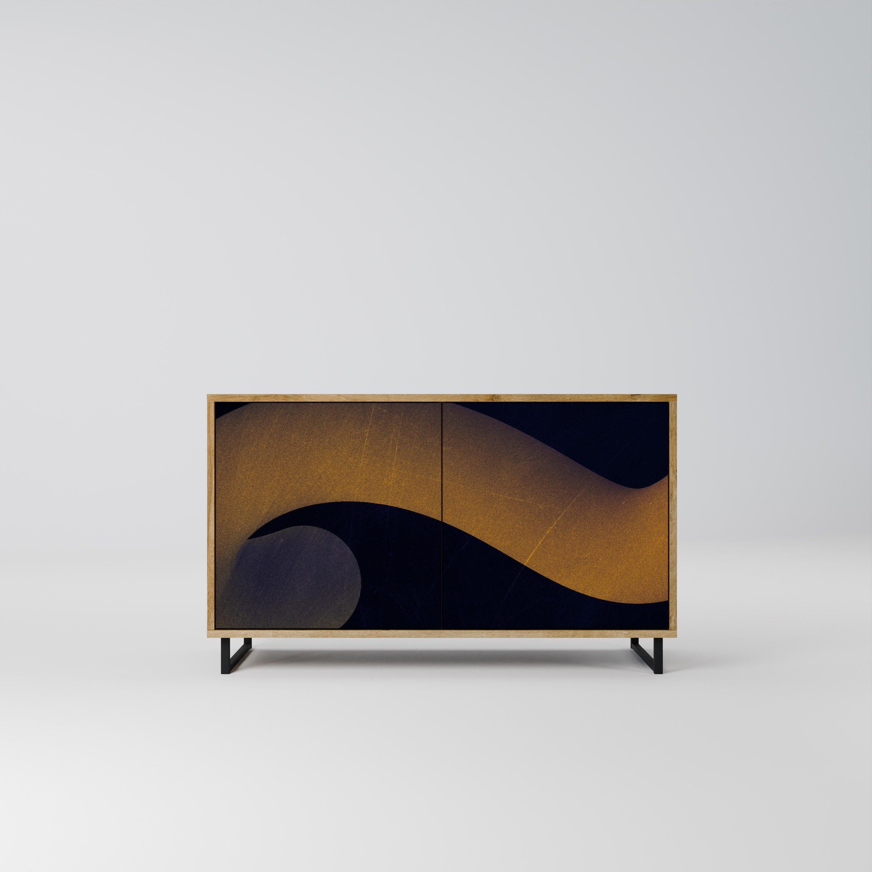 HOLLOW TIME Aparador de 2 Portas em Efeito Carvalho