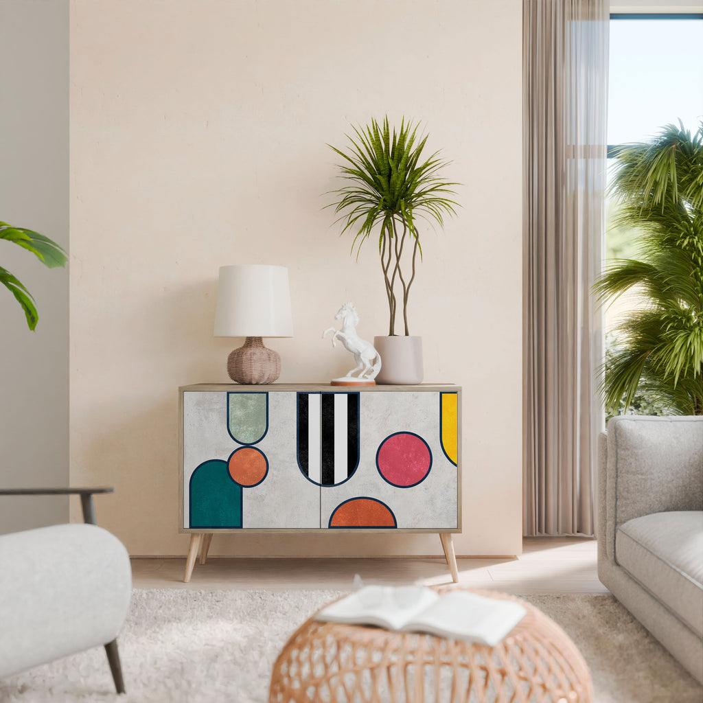 COOL STORY Aparador de 2 Portas em Efeito Carvalho