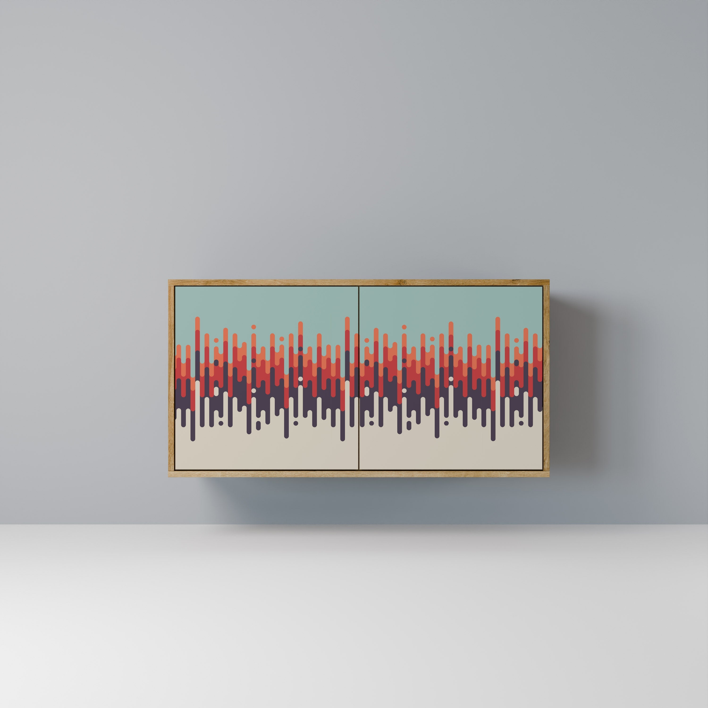 CHROMA CONTOURS Aparador de 2 Portas em Efeito Carvalho