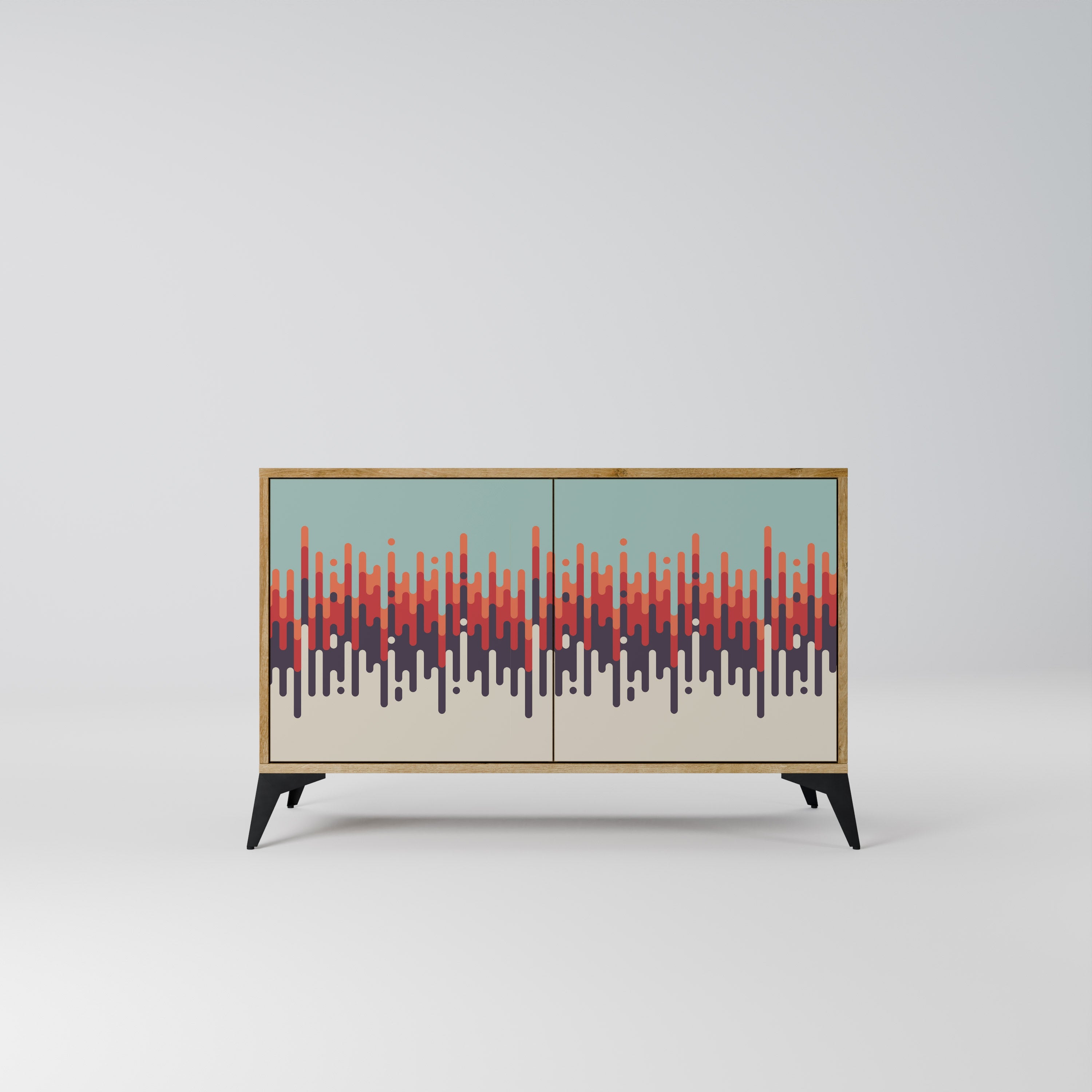 CHROMA CONTOURS Aparador de 2 Portas em Efeito Carvalho