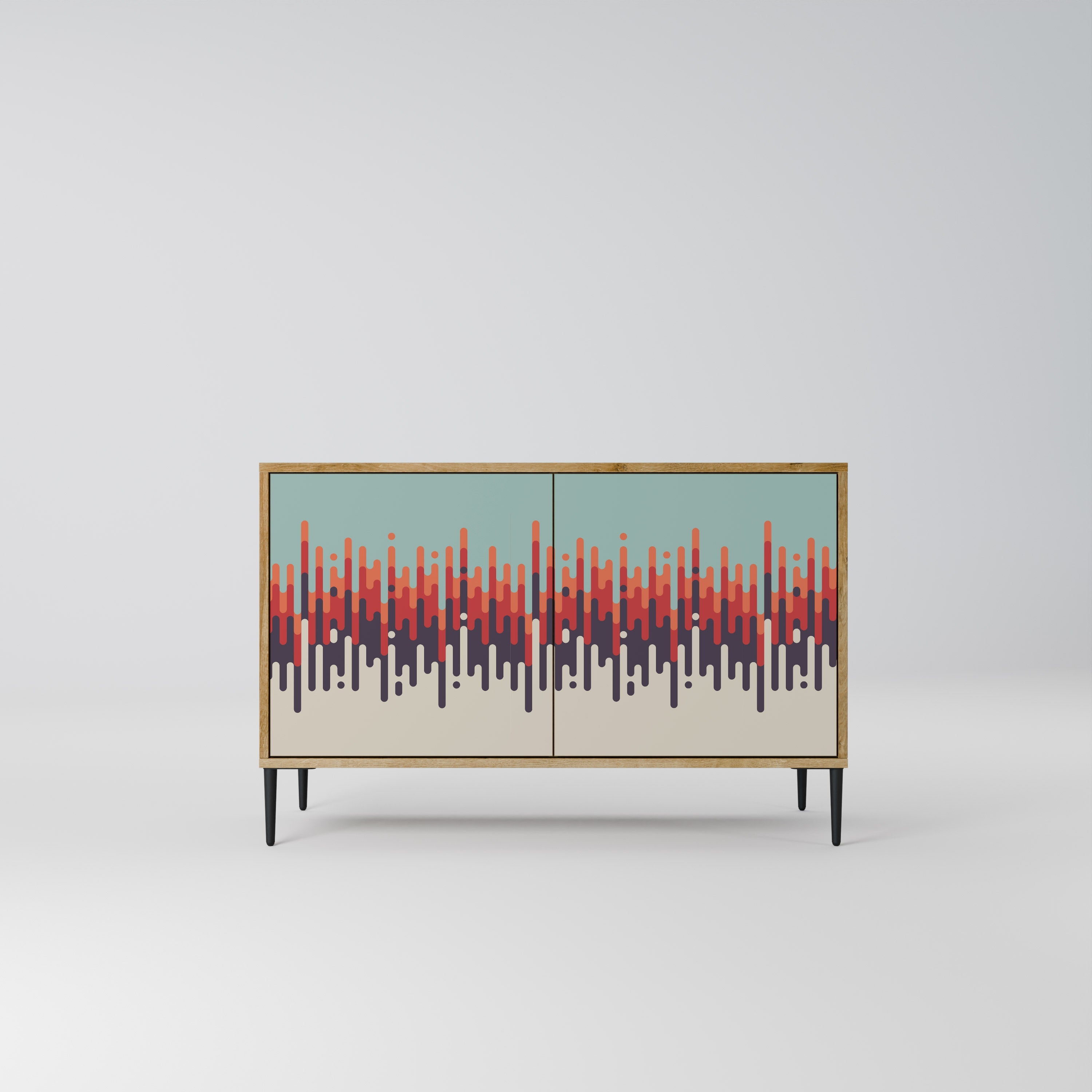 CHROMA CONTOURS Aparador de 2 Portas em Efeito Carvalho