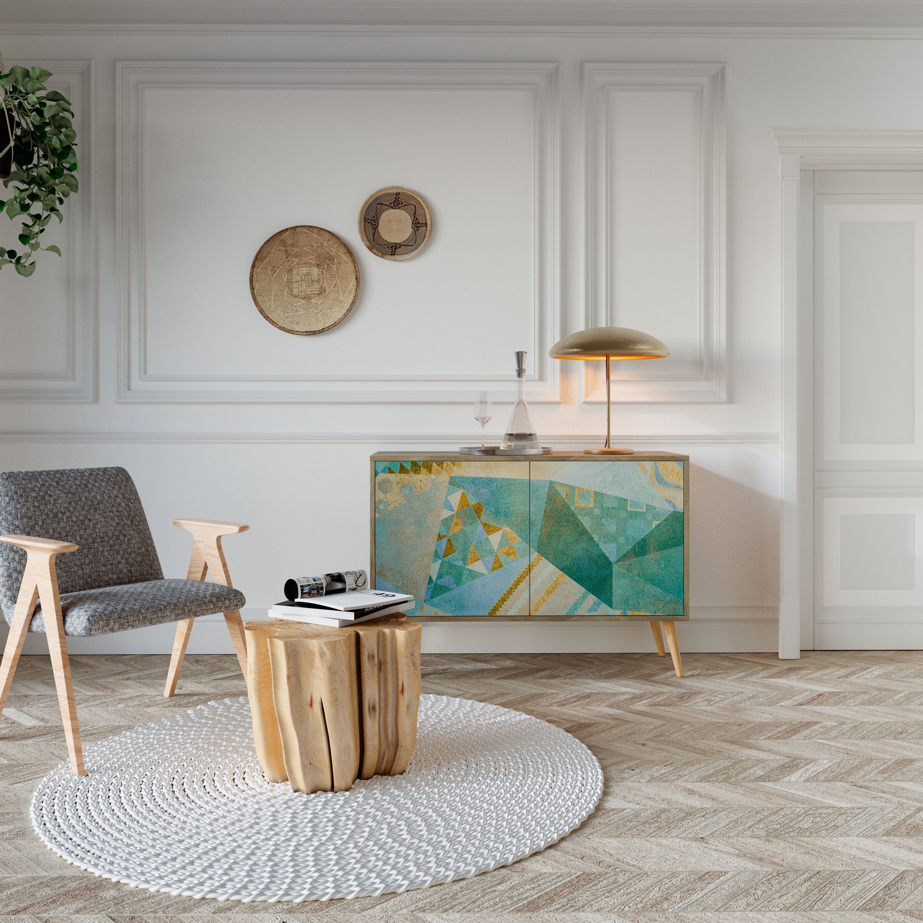 SPECTRUM SPLENDOR Aparador de 2 Portas em Efeito Carvalho