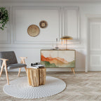 WATERCOLOUR PEAKS Aparador de 2 Portas em Efeito Carvalho