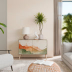 WATERCOLOUR PEAKS Aparador de 2 Portas em Efeito Carvalho