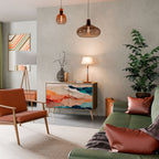 ABSTRACT LANDSCAPE Aparador de 2 Portas em Efeito Carvalho