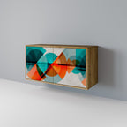 CIRCULAR RHAPSODY Aparador de 2 Portas em Efeito Carvalho