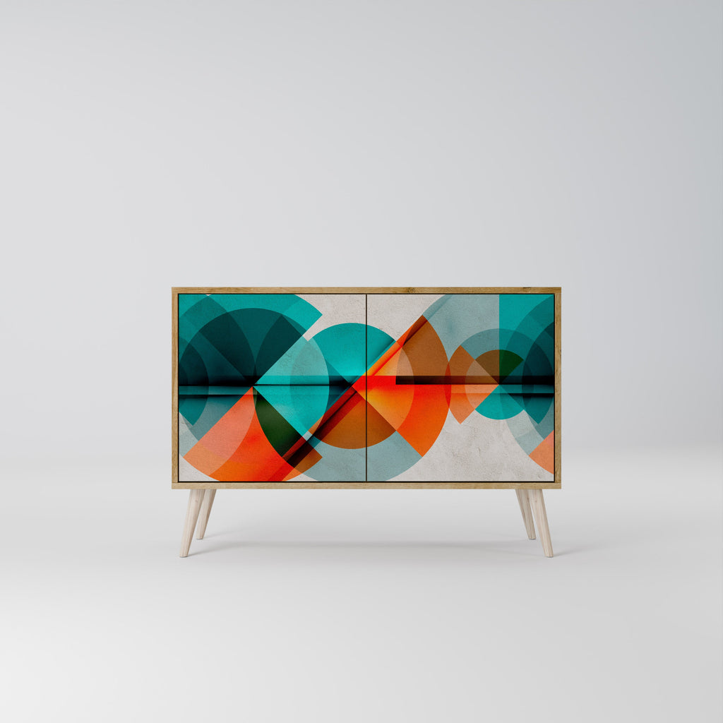 CIRCULAR RHAPSODY Aparador de 2 Portas em Efeito Carvalho