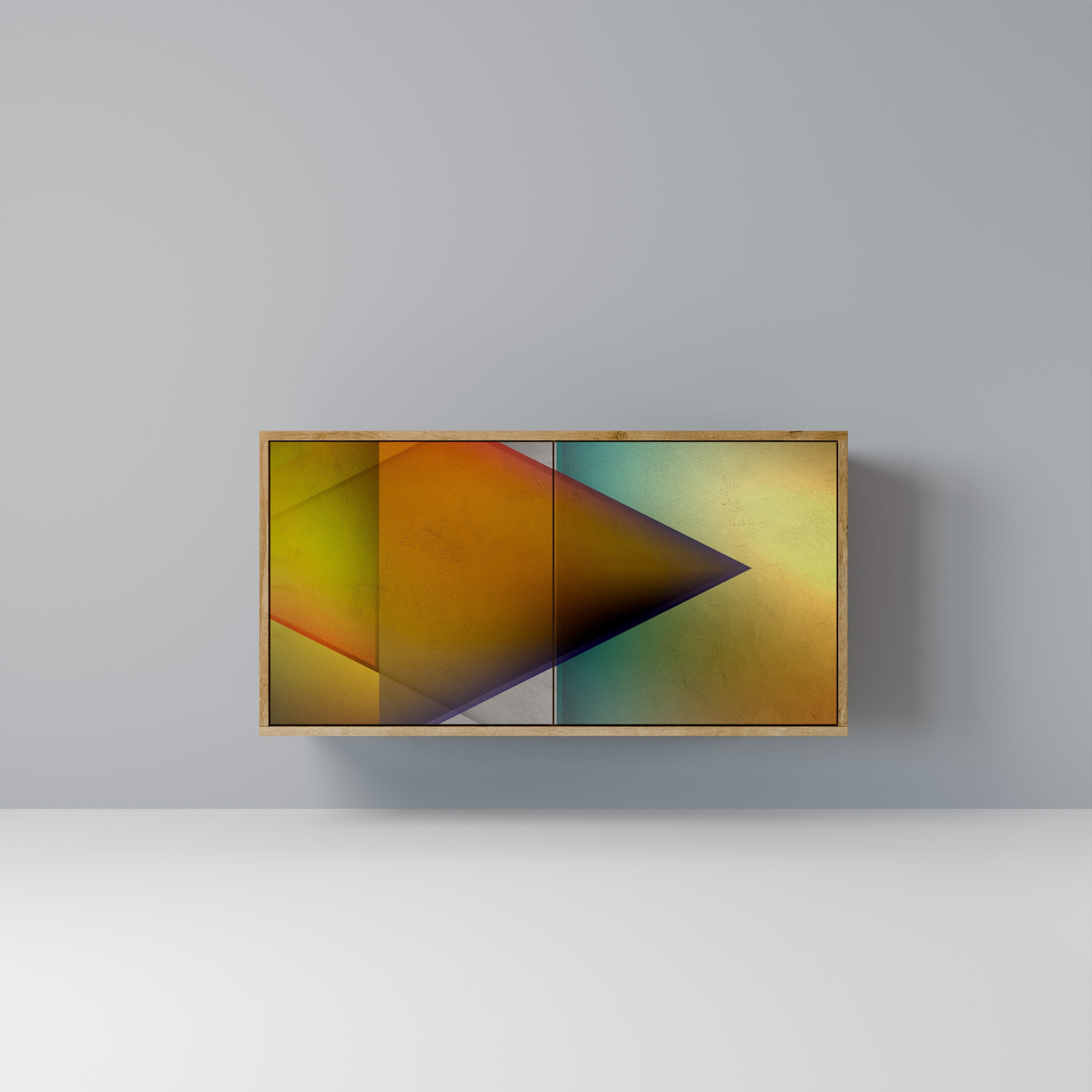 PIERCING SHARPNESS Aparador de 2 Portas em Efeito Carvalho