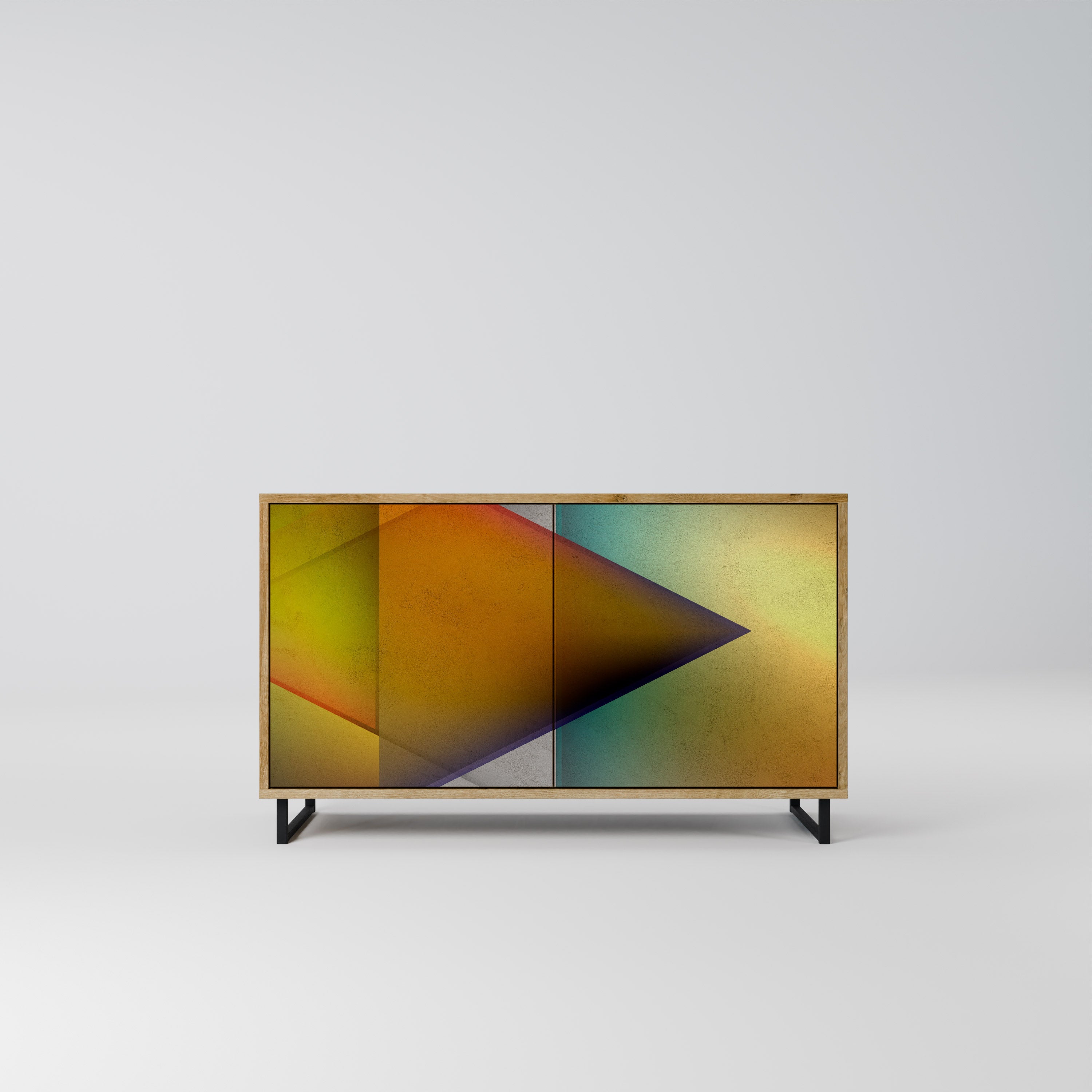 PIERCING SHARPNESS Aparador de 2 Portas em Efeito Carvalho