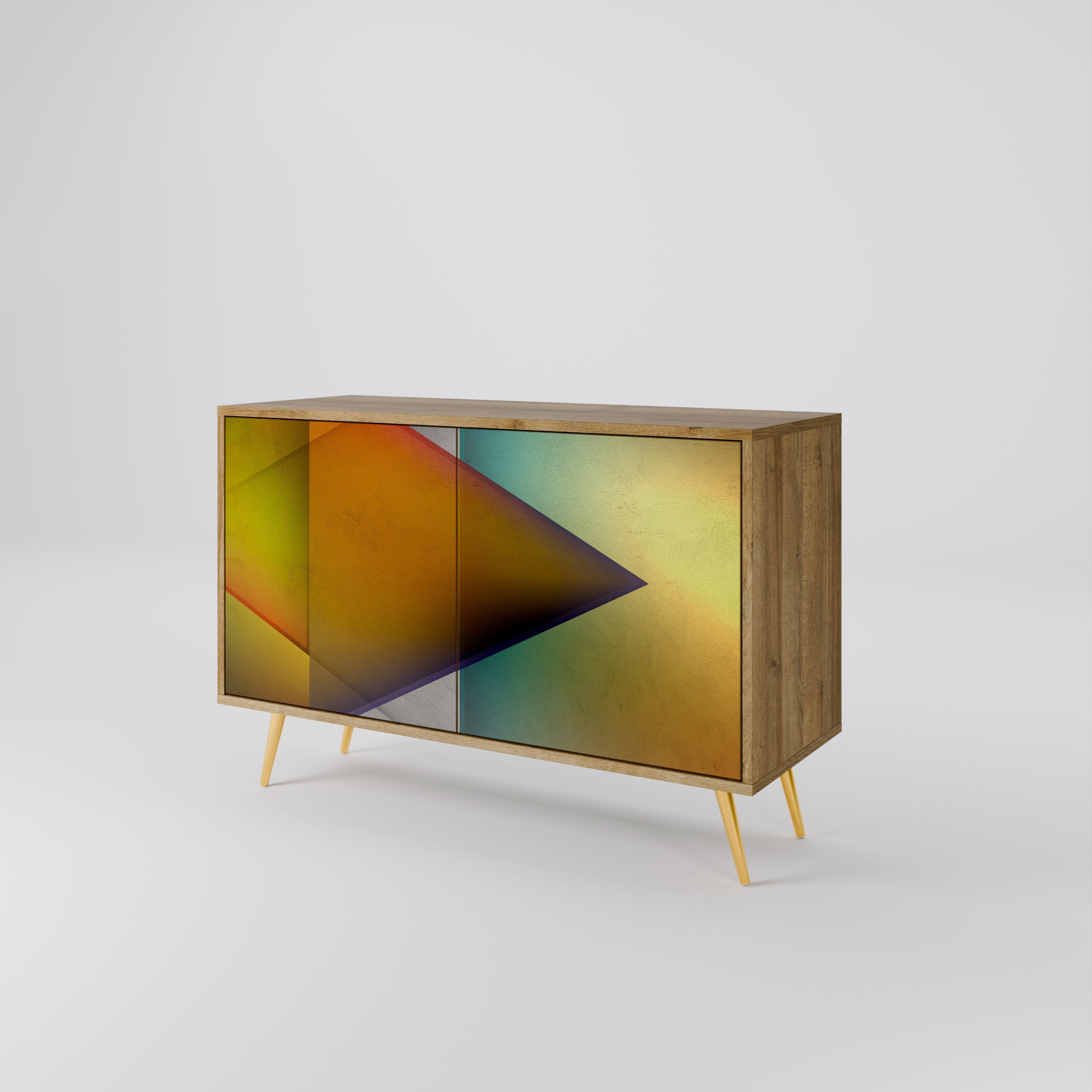 PIERCING SHARPNESS Aparador de 2 Portas em Efeito Carvalho