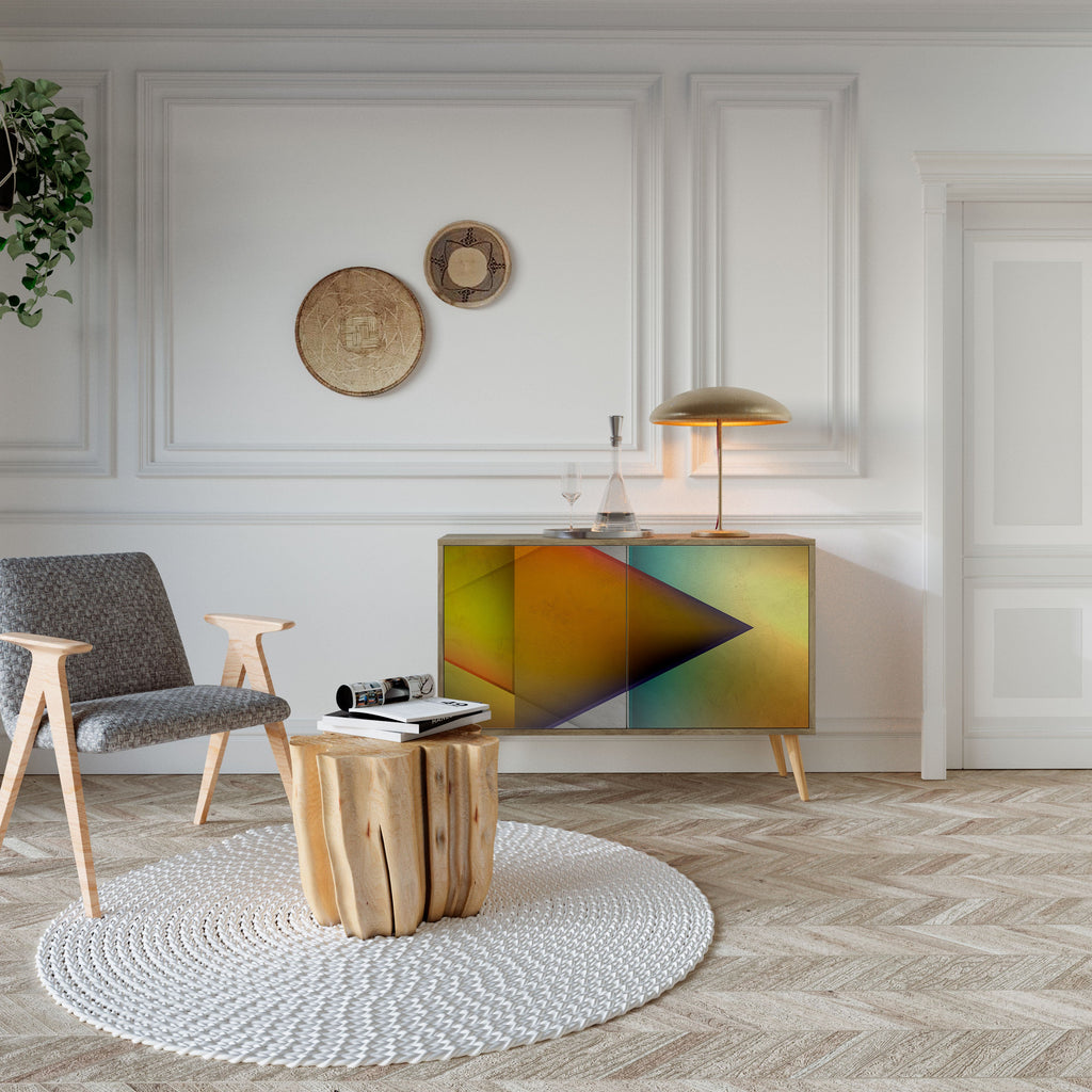 PIERCING SHARPNESS Aparador de 2 Portas em Efeito Carvalho