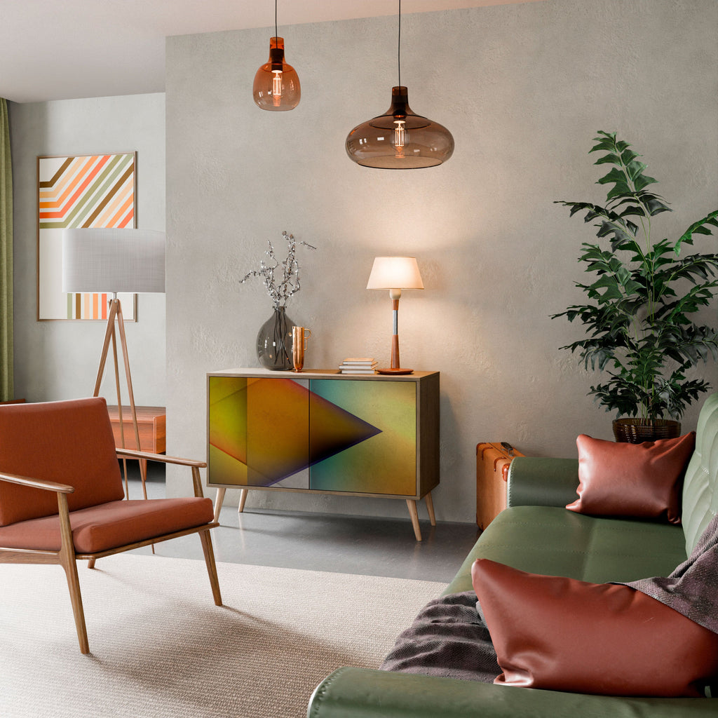 PIERCING SHARPNESS Aparador de 2 Portas em Efeito Carvalho