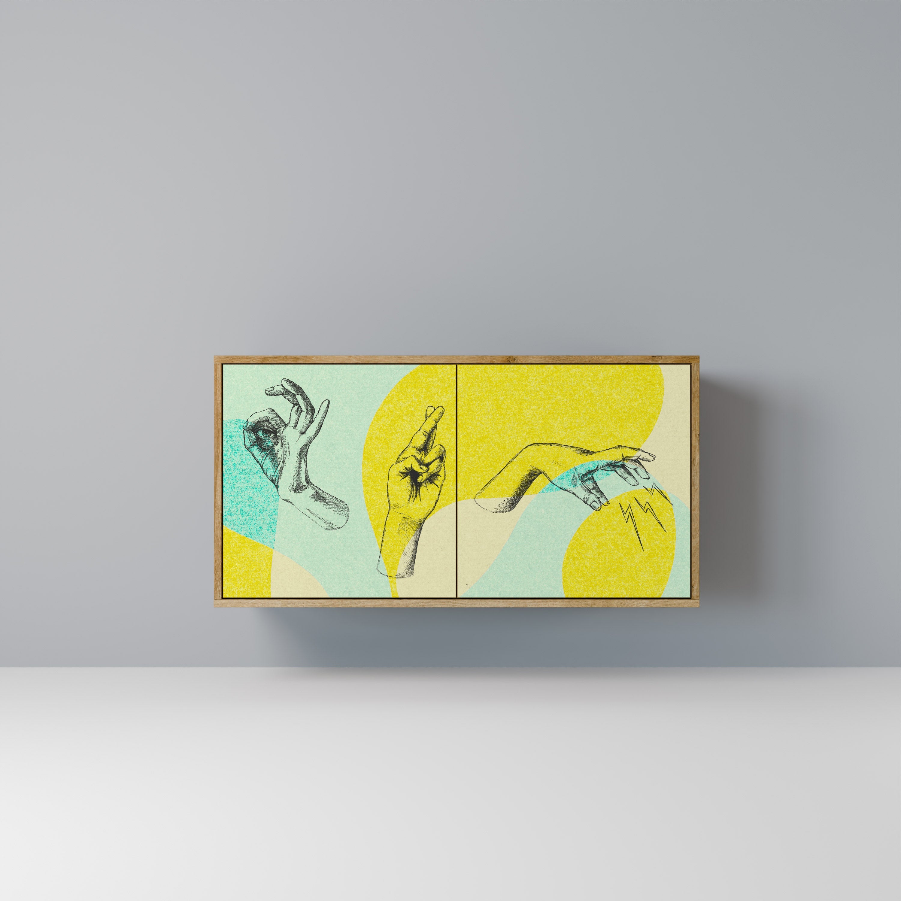 BODY LANGUAGE Aparador de 2 Portas em Efeito Carvalho