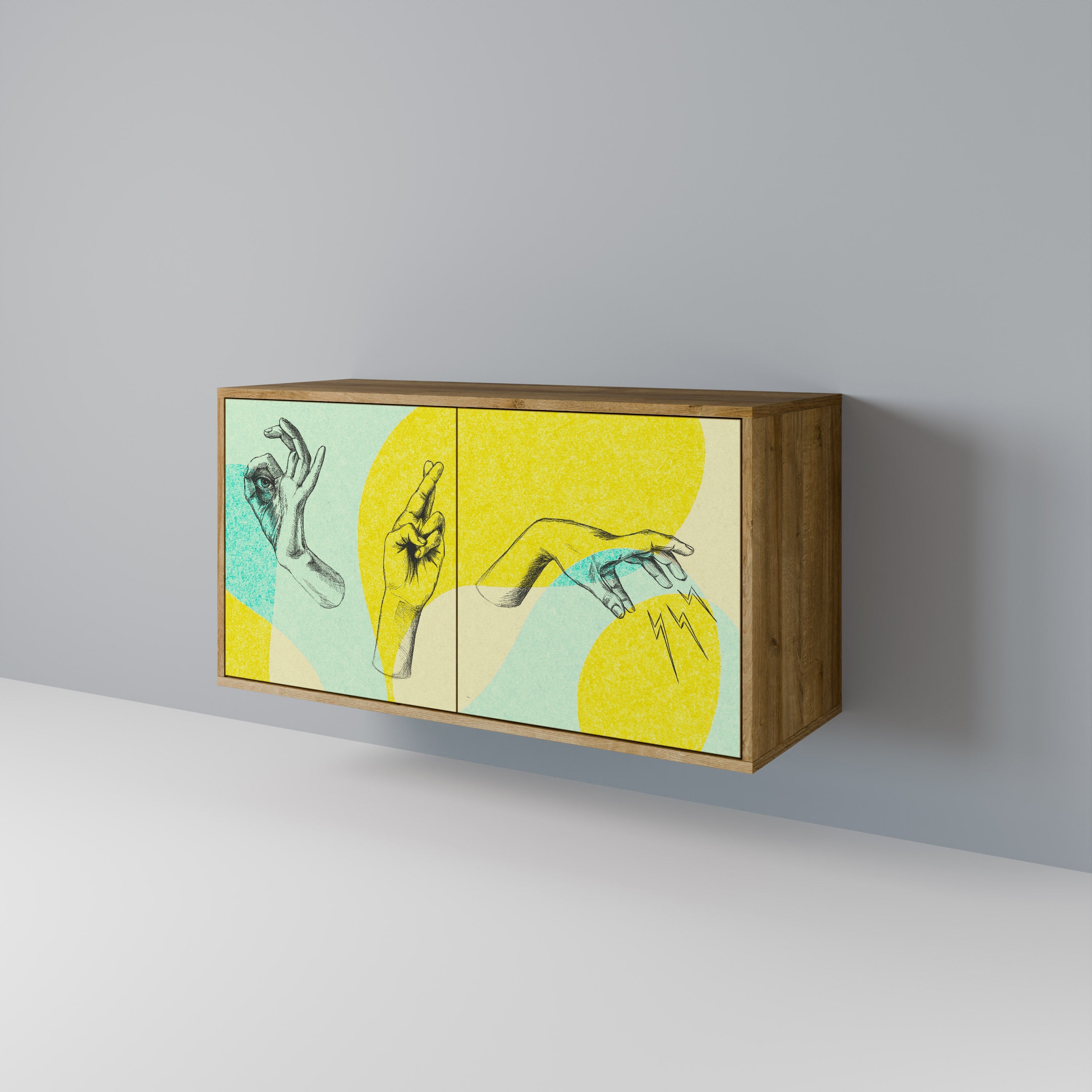 BODY LANGUAGE Aparador de 2 Portas em Efeito Carvalho