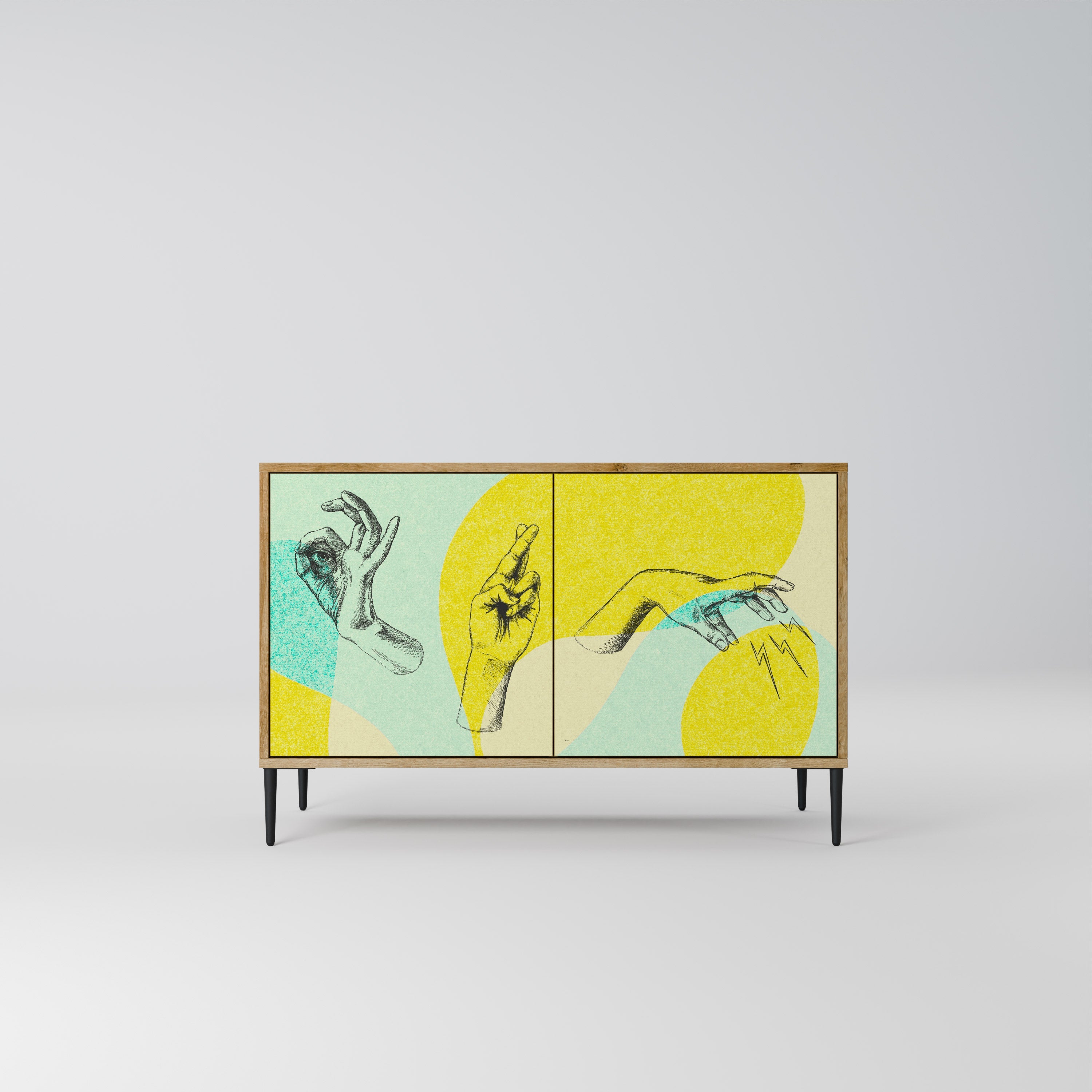 BODY LANGUAGE Aparador de 2 Portas em Efeito Carvalho