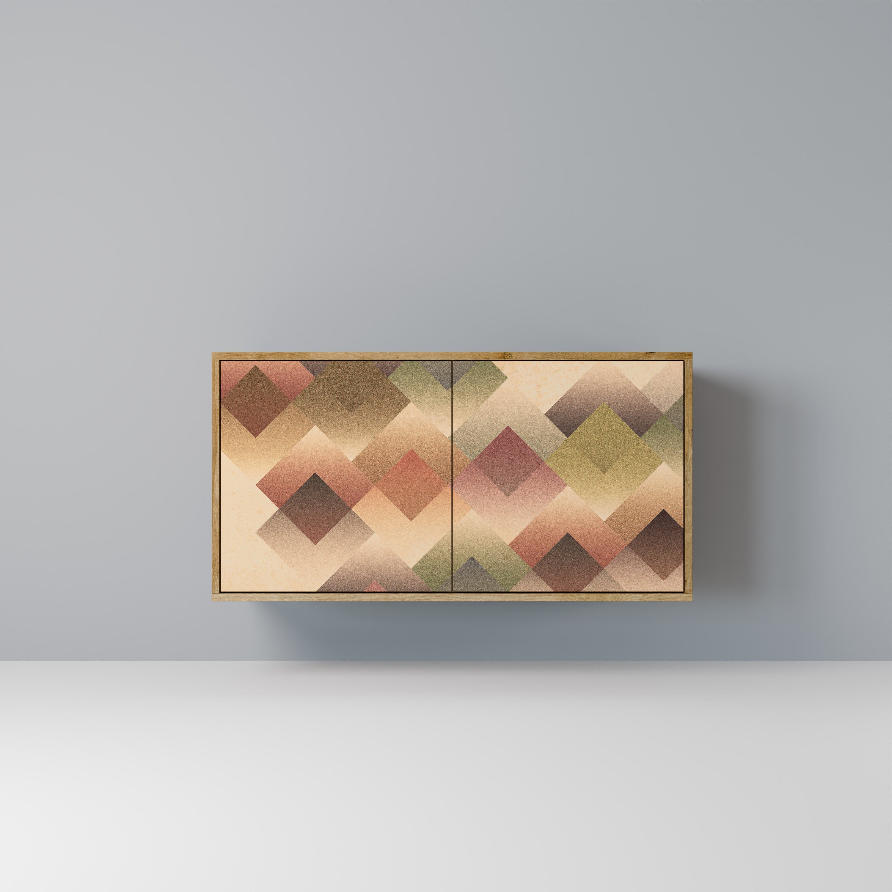 GEOMETRIC FUSION Aparador de 2 Portas em Efeito Carvalho