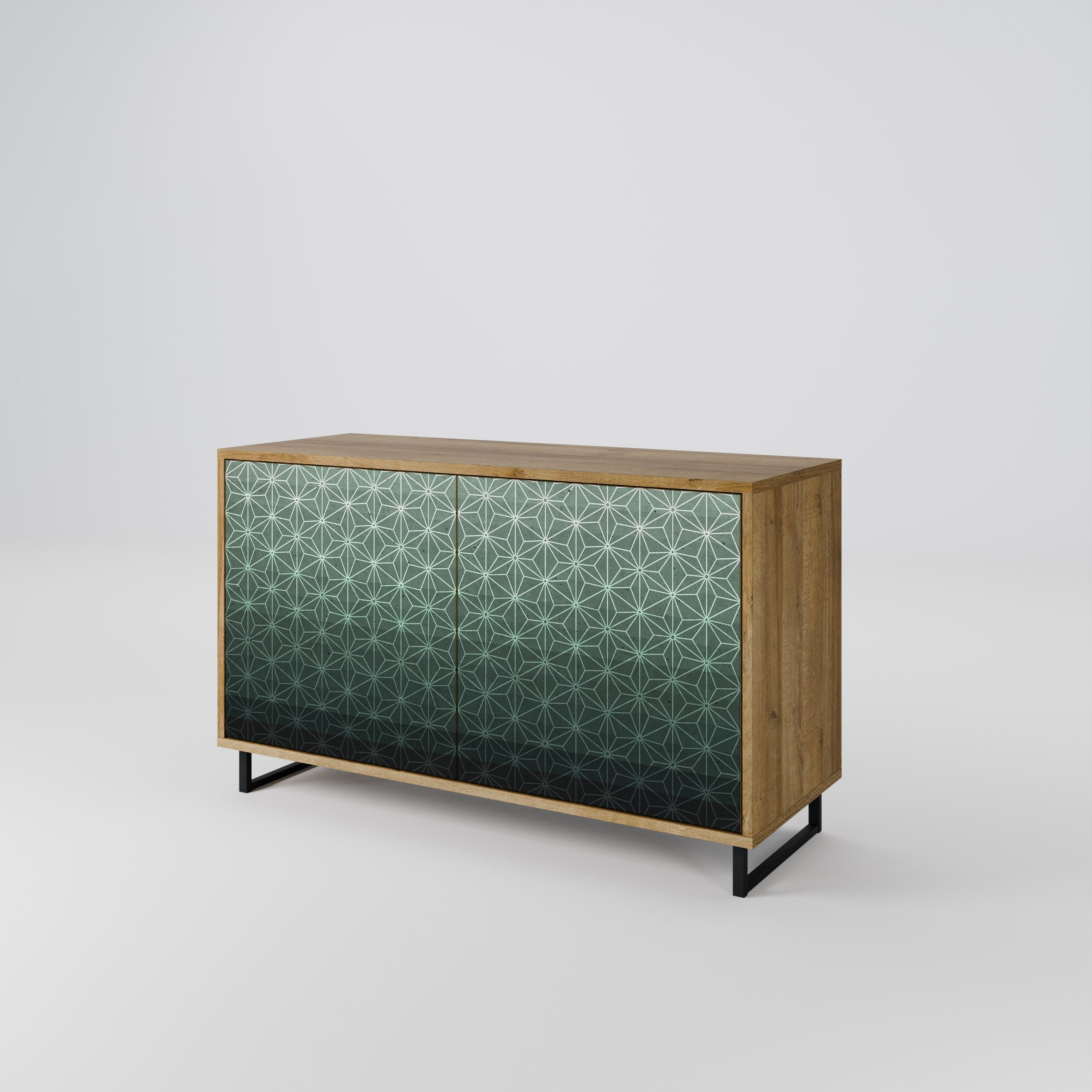 ORNAMENTAL GLIMMER Aparador de 2 Portas em Efeito Carvalho