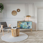 ABSTRACT THOUGHTS Aparador de 2 Portas em Efeito Carvalho