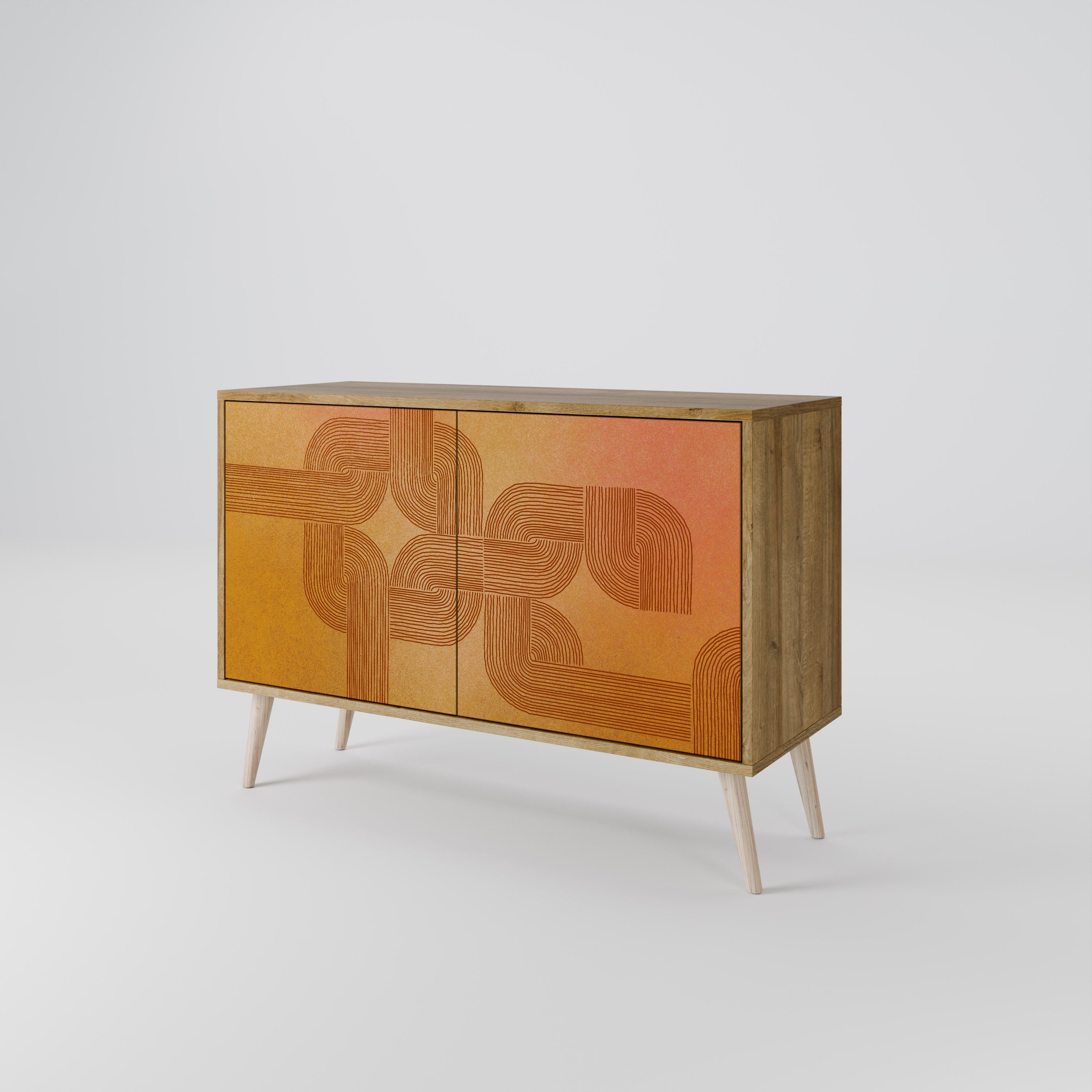 STRENGTHENING RELATION Aparador de 2 Portas em Efeito Carvalho