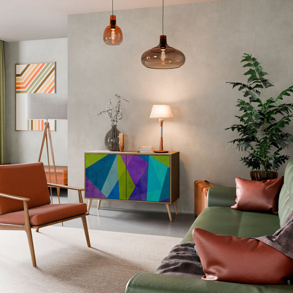 COLD SHOWCASE Aparador de 2 Portas em Efeito Carvalho