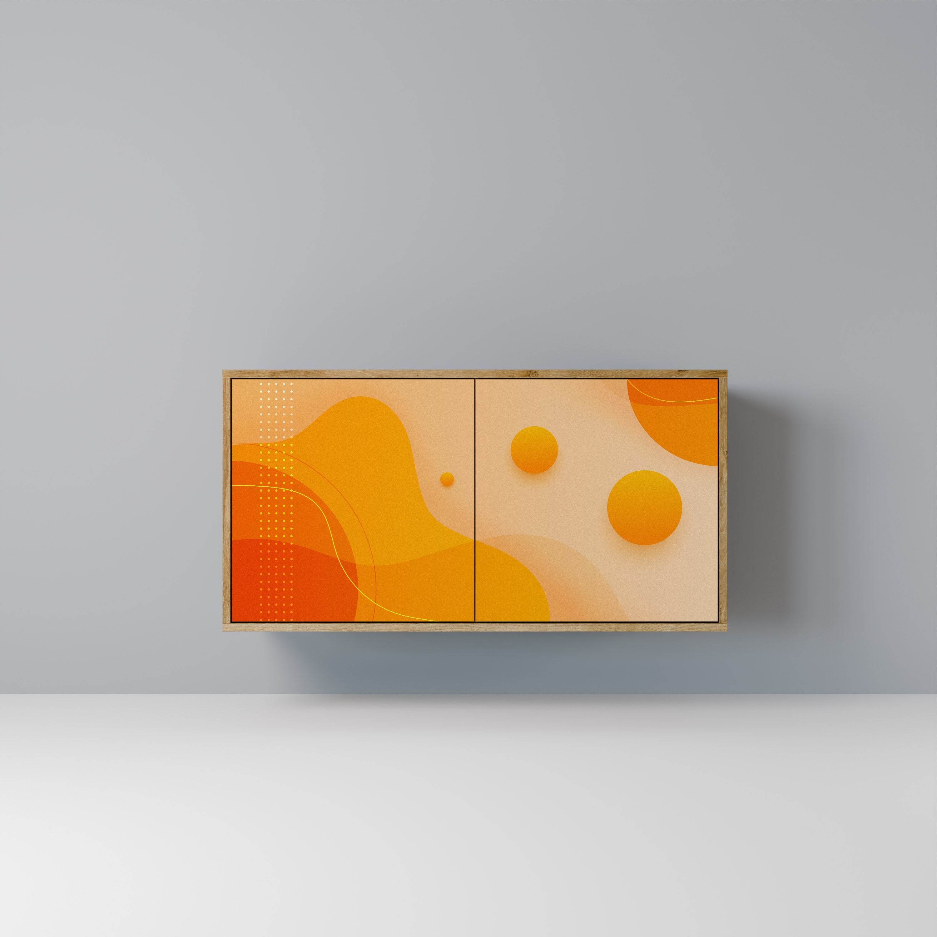 ORANGE ARRANGEMENT Aparador de 2 Portas em Efeito Carvalho