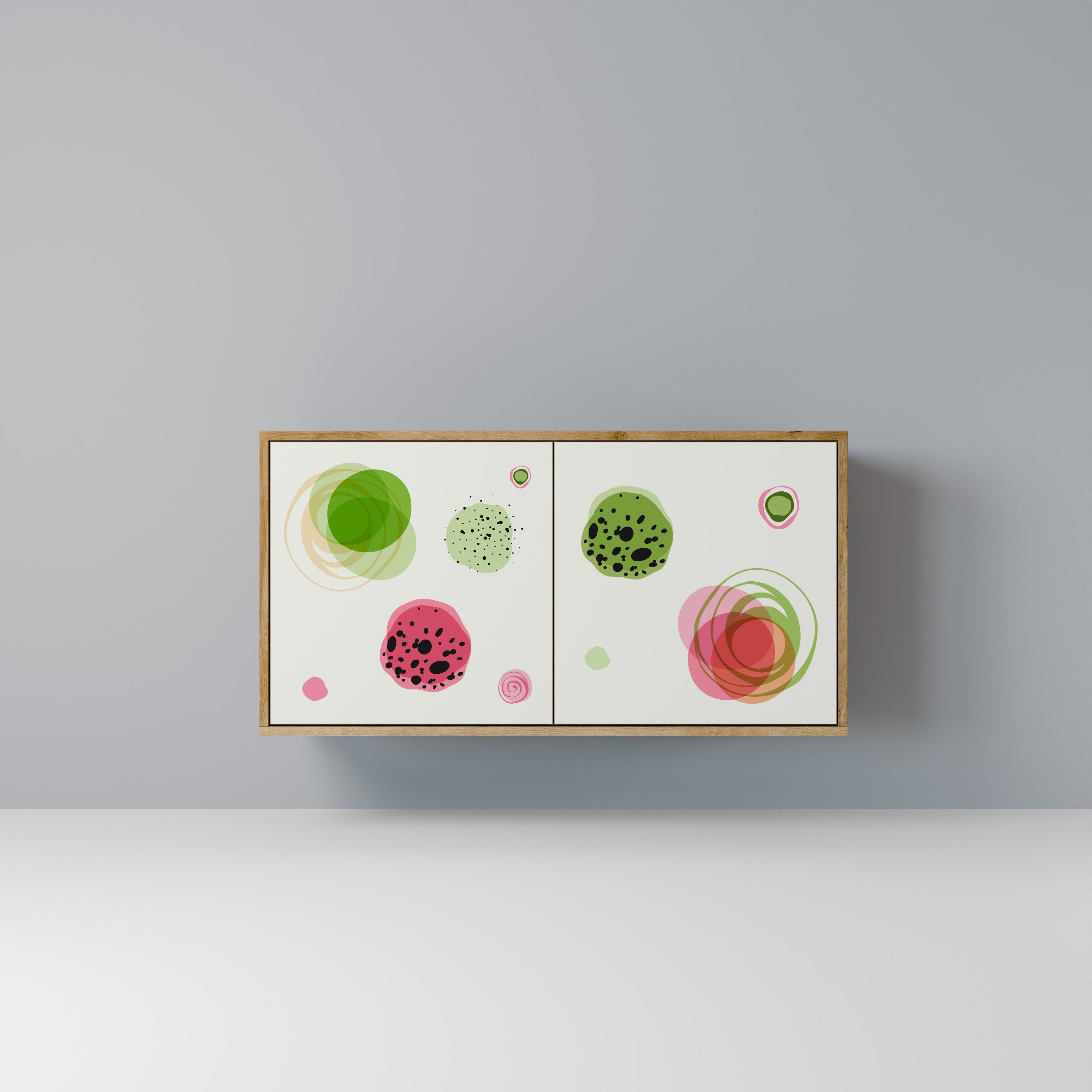 COLORFUL COSMOS Aparador de 2 Portas em Efeito Carvalho