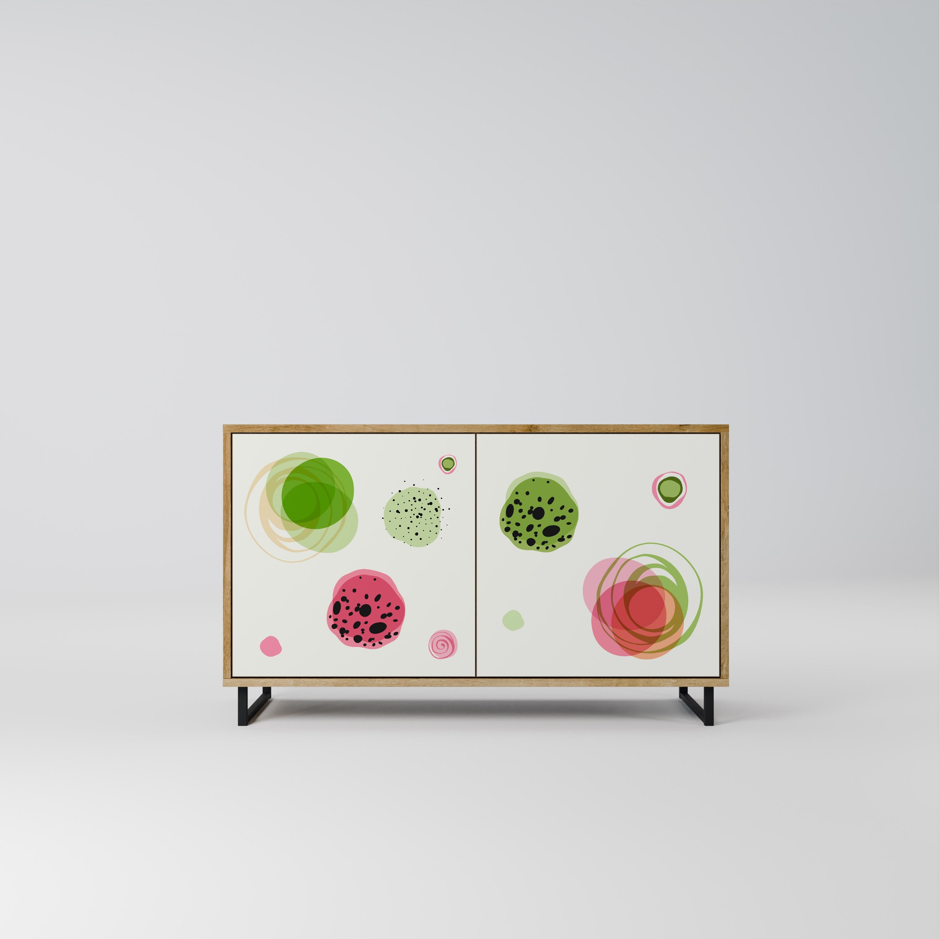 COLORFUL COSMOS Aparador de 2 Portas em Efeito Carvalho